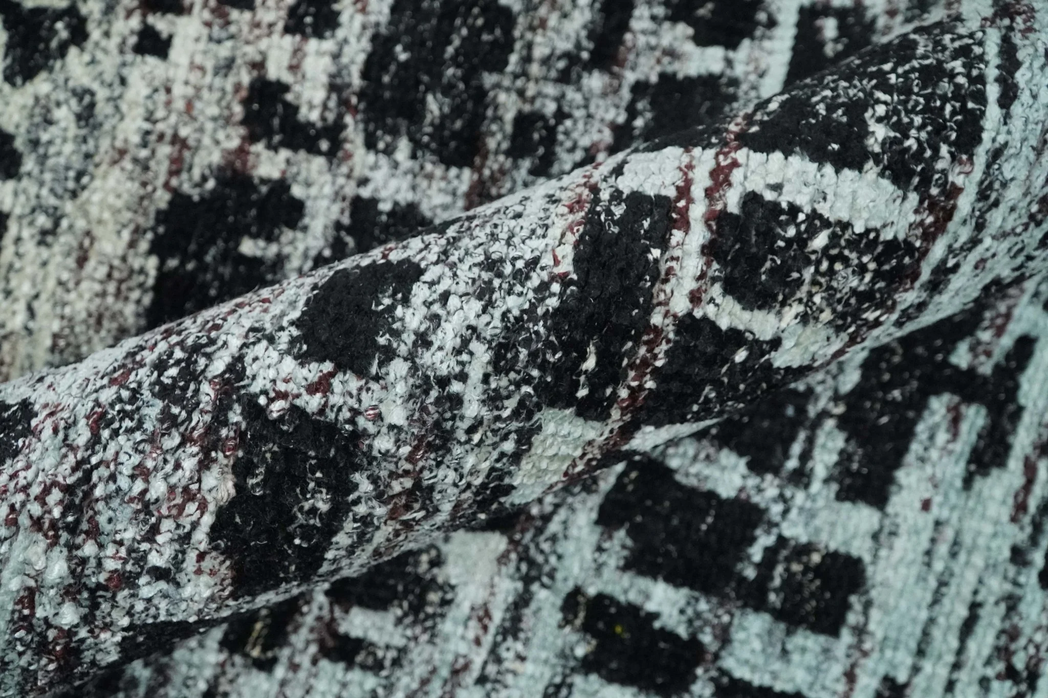 5x8 Hand Knotted Black and Silver Modern Abstract Contemporary Recycled Silk Area Rug | OP120 - Image 6