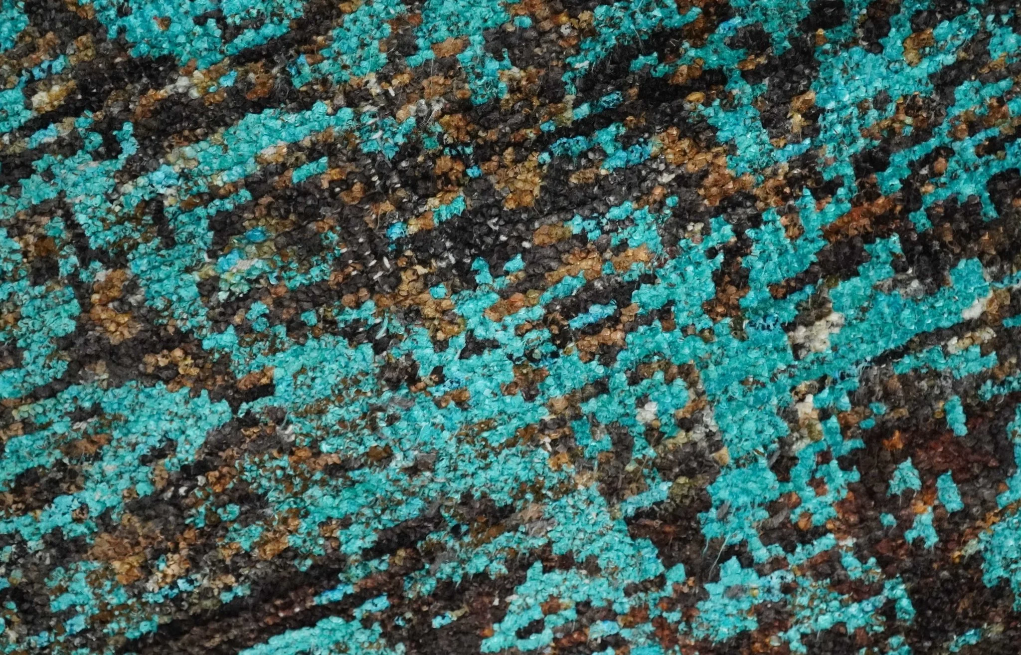 5x8 Hand Knotted Blue and Brown Modern Persian Style Contemporary Recycled Silk Area Rug | OP103 - Image 4
