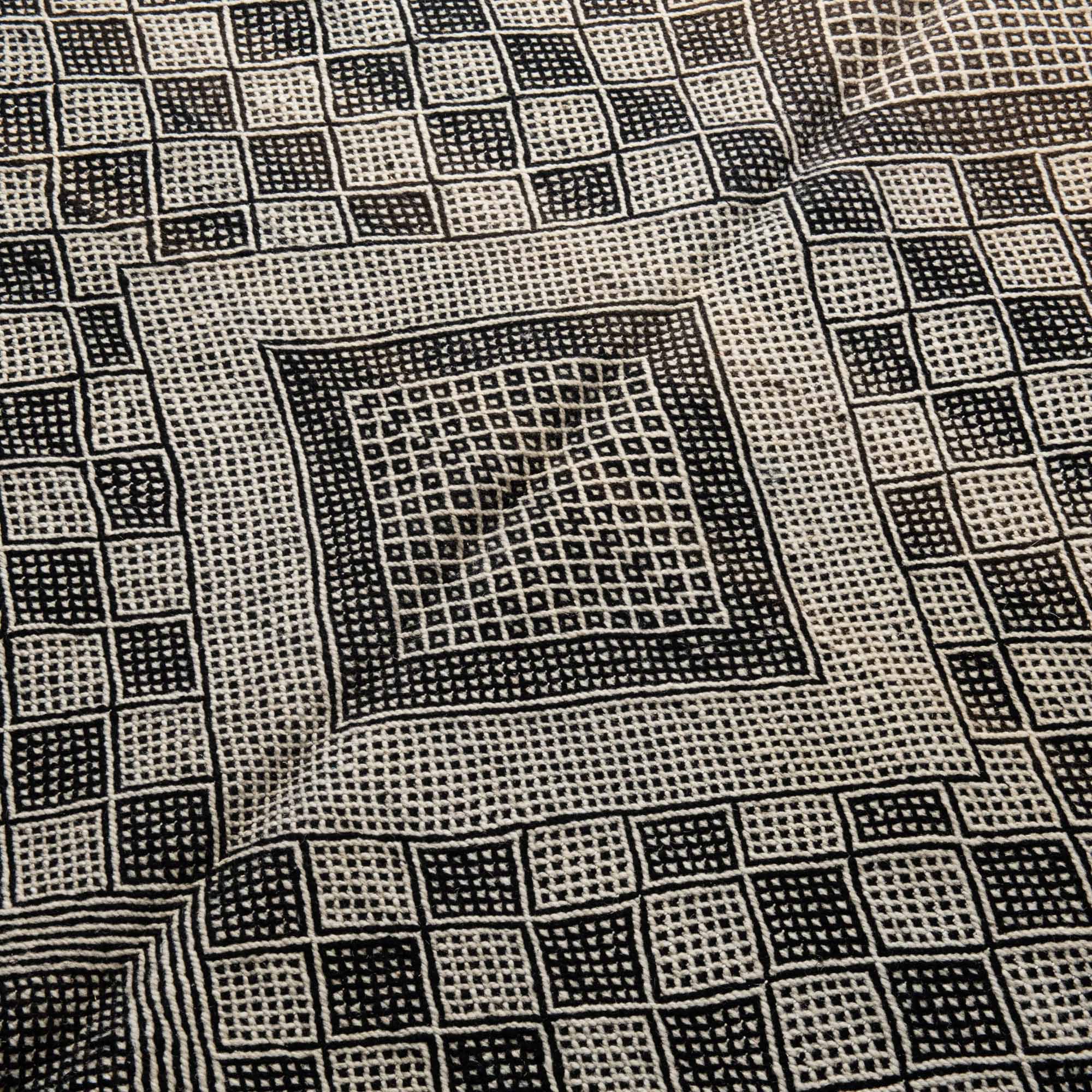 5x8 Hand Knotted Contemporary Moroccan Black Wool Rug - Image 3