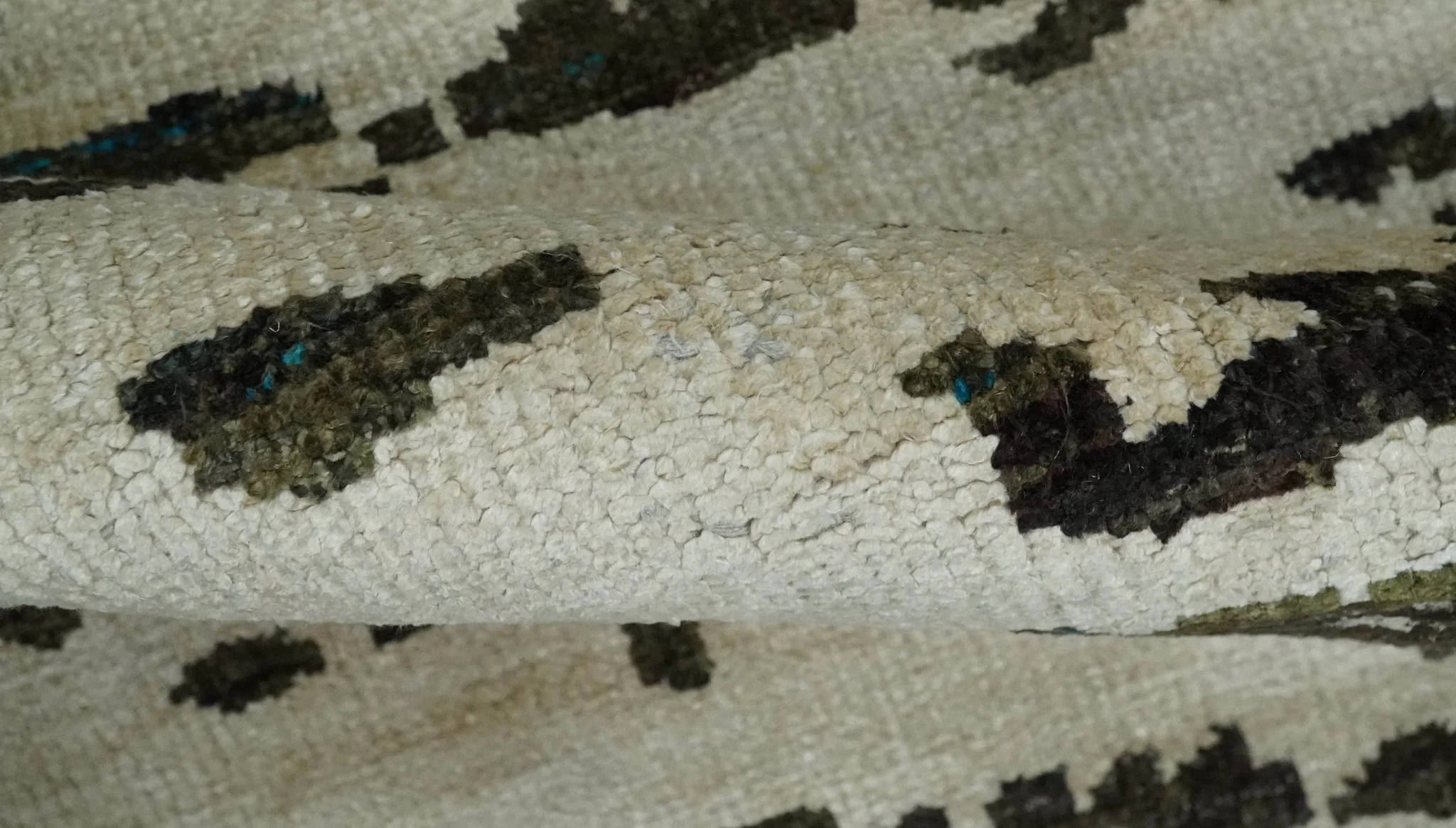 5x8 Hand Knotted Ivory and Brown Modern Abstract Contemporary Recycled Silk Area Rug | OP105 - Image 6