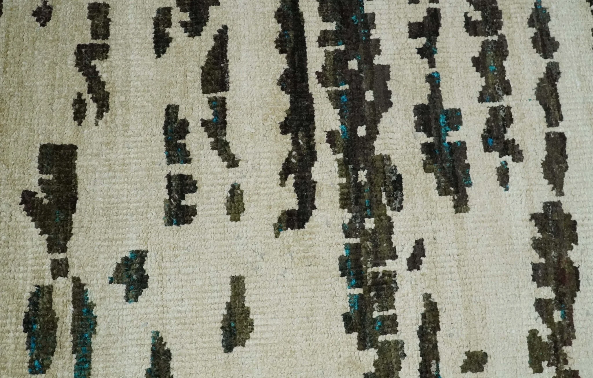 5x8 Hand Knotted Ivory and Brown Modern Abstract Contemporary Recycled Silk Area Rug | OP105 - Image 9