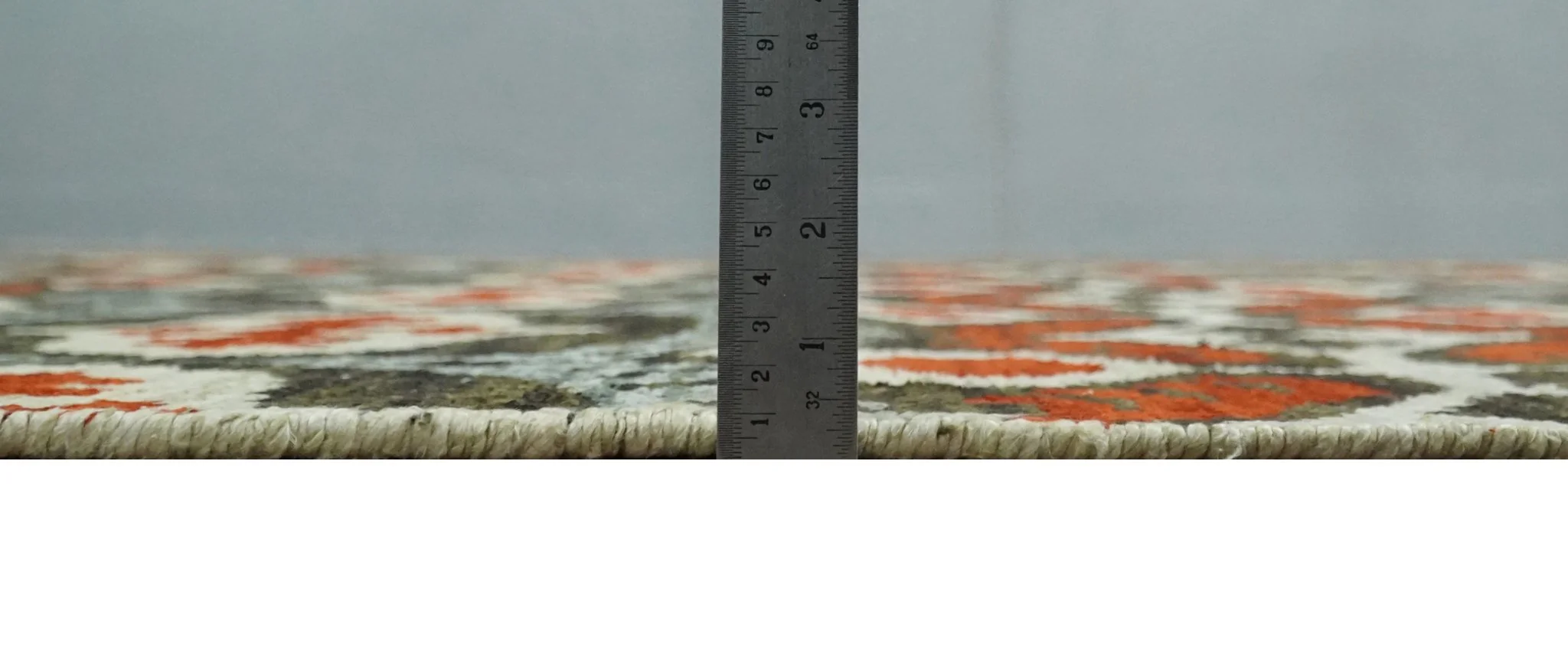 5x8 Hand Knotted Moss Green, Ivory and Rust Antique Persian Style Contemporary Recycled Silk Area Rug | OP83 - Image 8