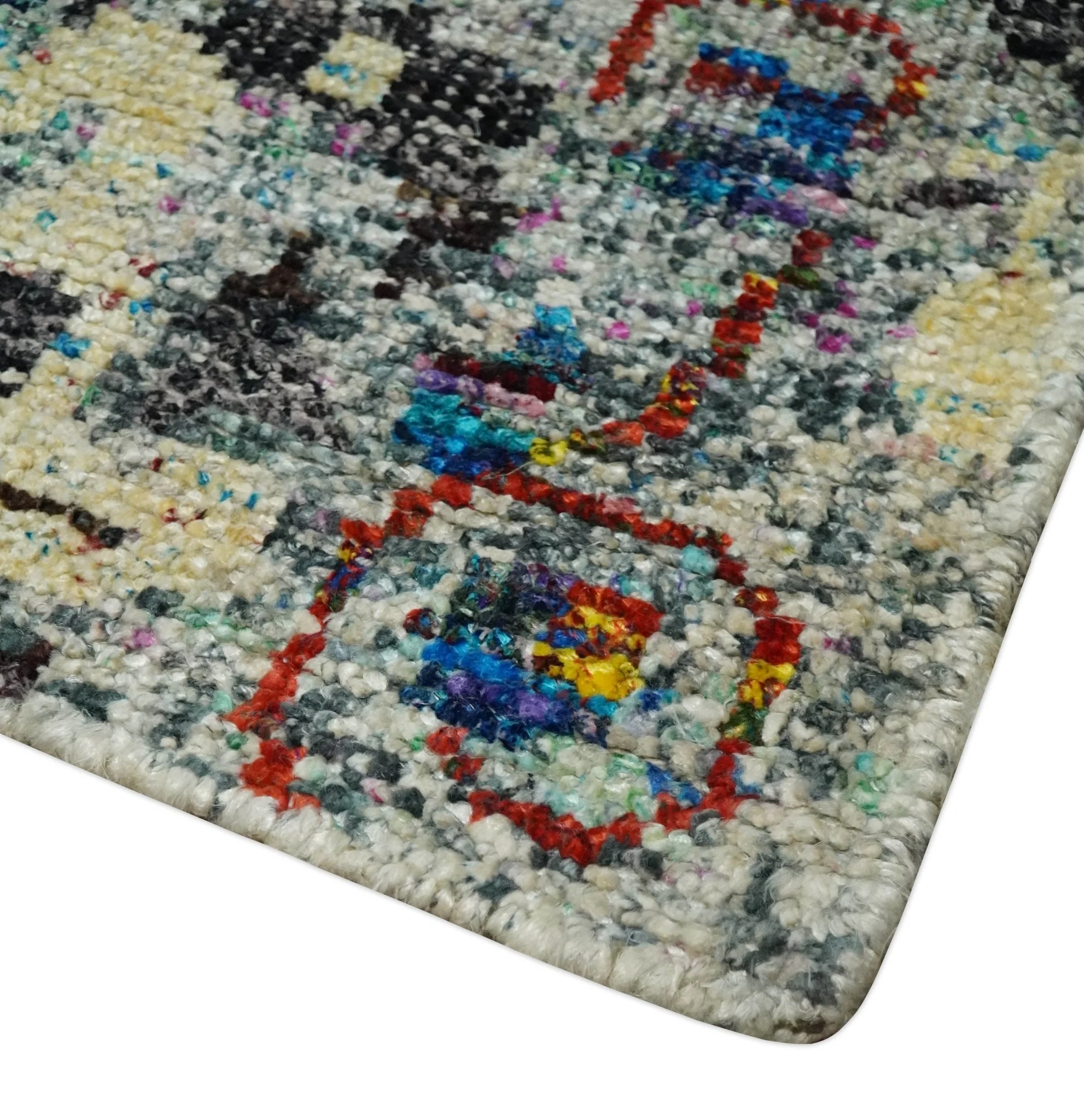5x8 Hand Knotted Multicolor Antique Persian Style Contemporary Recycled Silk Area Rug | OP84 - Image 5
