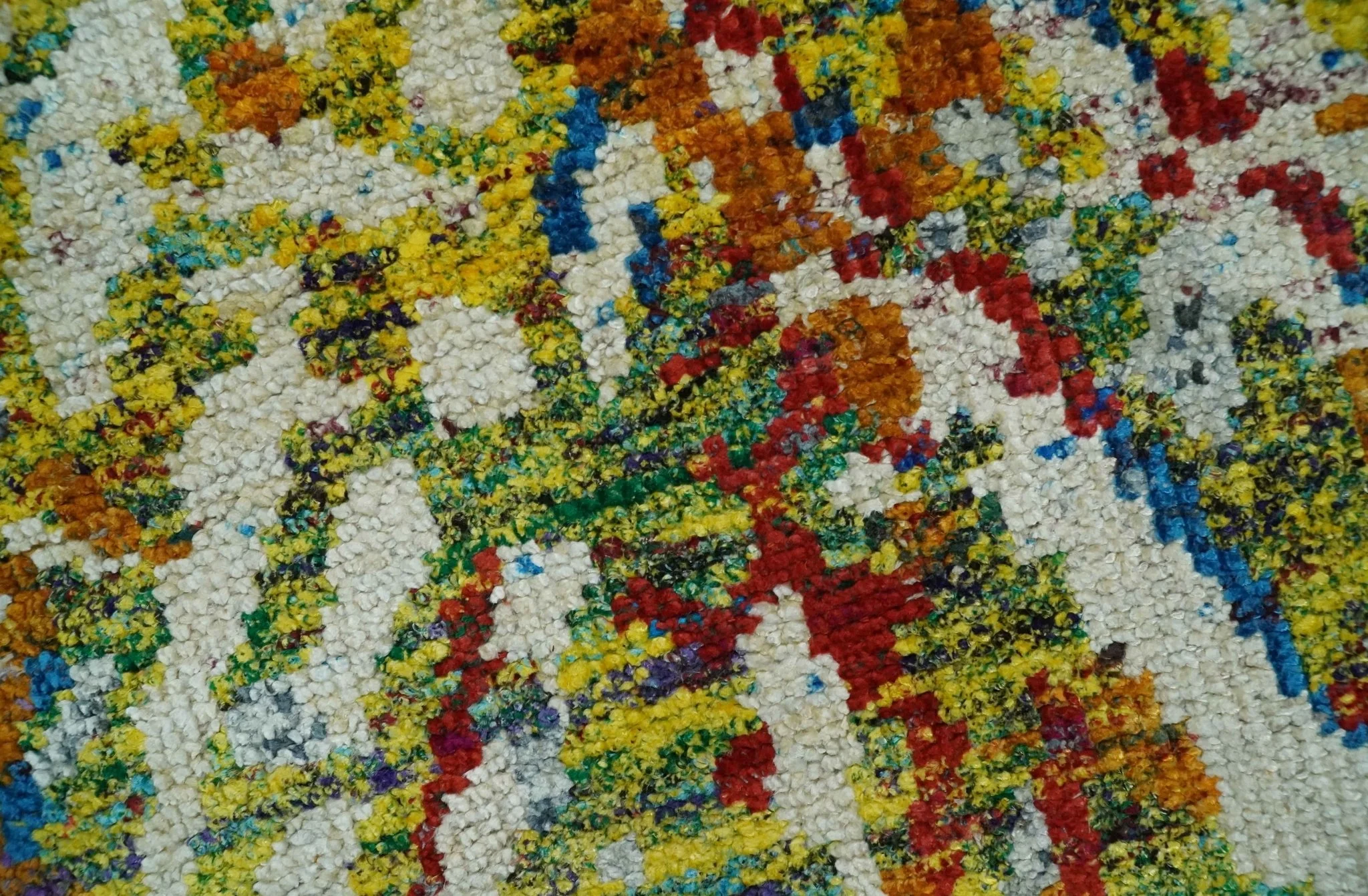 5x8 Hand Knotted Multicolor Modern Abstract Contemporary Recycled Silk Area Rug | OP111 - Image 2