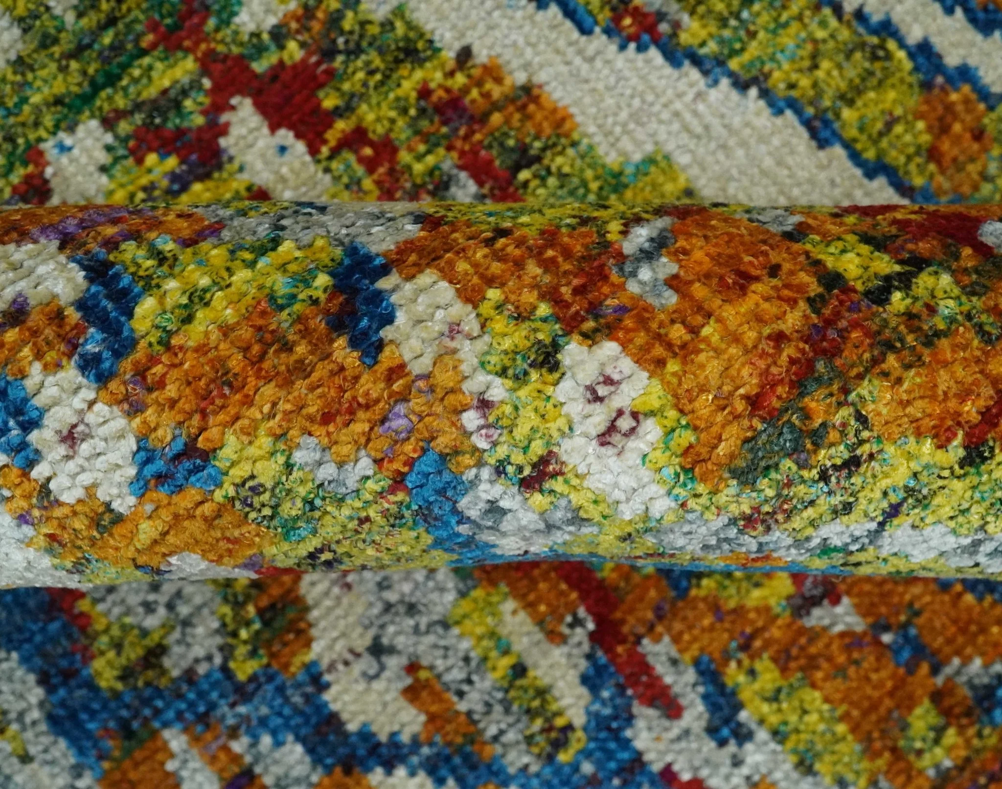 5x8 Hand Knotted Multicolor Modern Abstract Contemporary Recycled Silk Area Rug | OP111 - Image 6