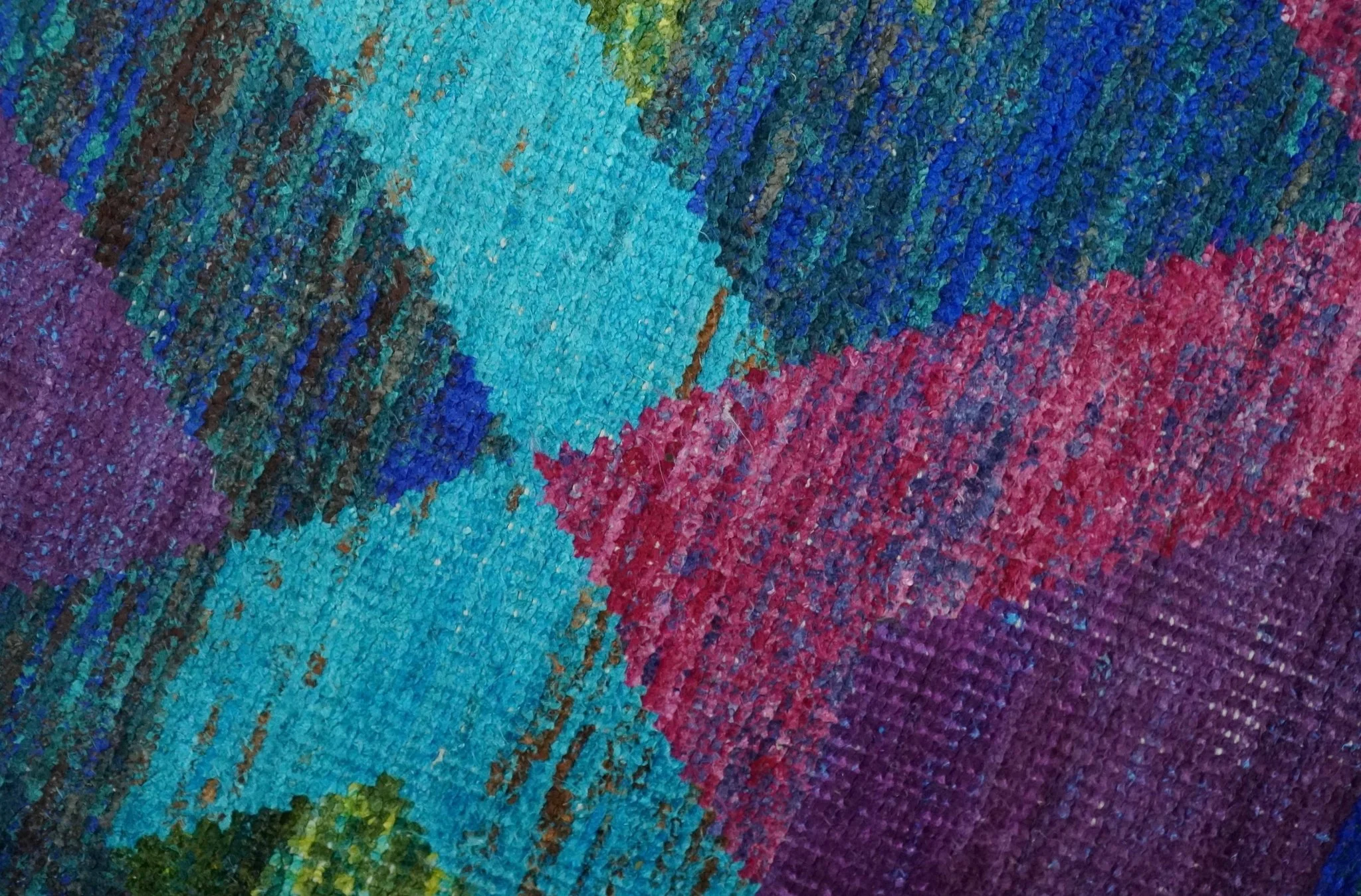 5x8 Hand Knotted Multicolor Modern Geometric Contemporary Recycled Silk Area Rug | OP78 - Image 2