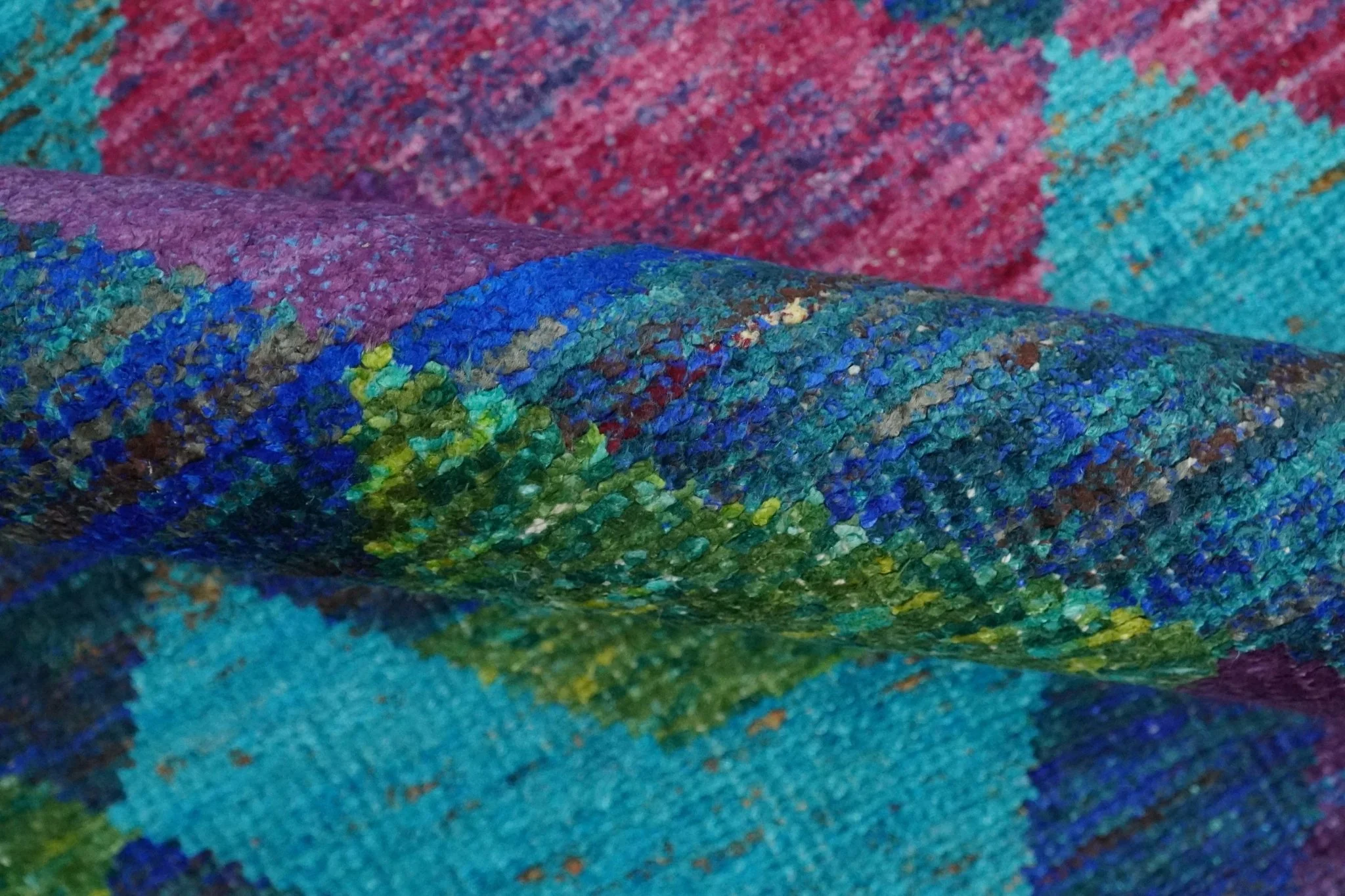 5x8 Hand Knotted Multicolor Modern Geometric Contemporary Recycled Silk Area Rug | OP78 - Image 6