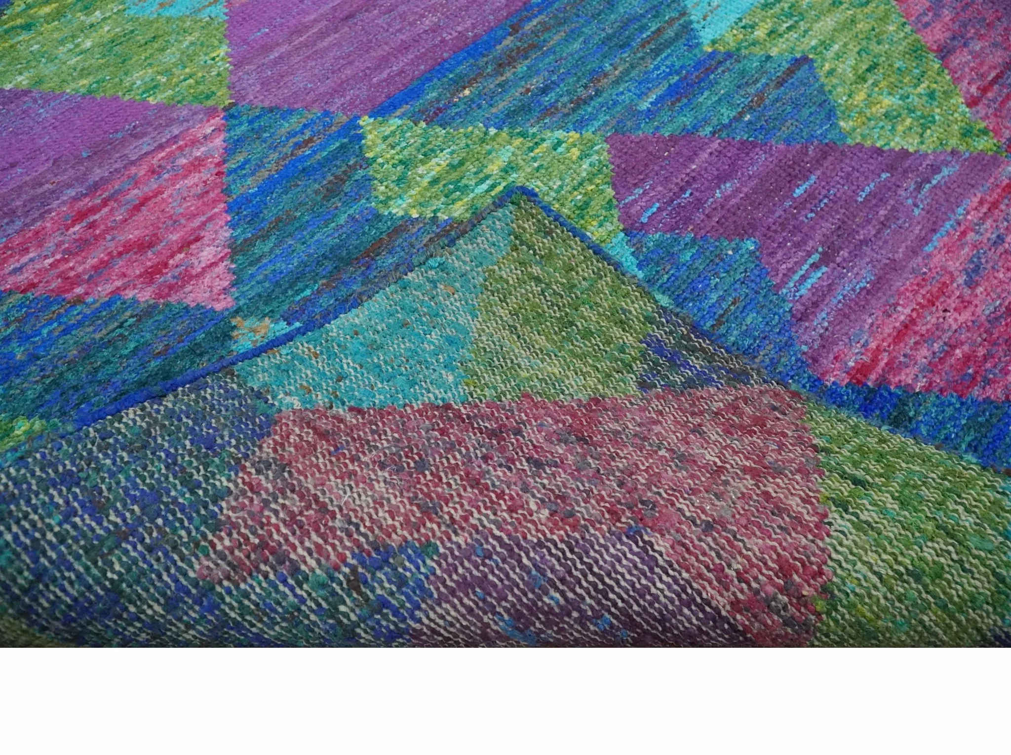 5x8 Hand Knotted Multicolor Modern Geometric Contemporary Recycled Silk Area Rug | OP78 - Image 7