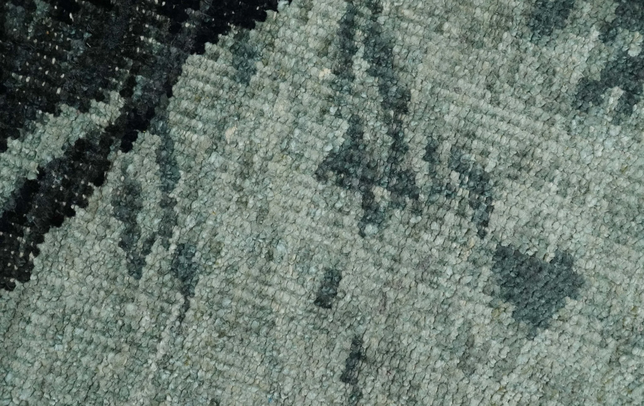 5x8 Hand Knotted Teal, Black and Ivory Antique Persian Style Contemporary Bamboo Silk Area Rug | OP75 - Image 2