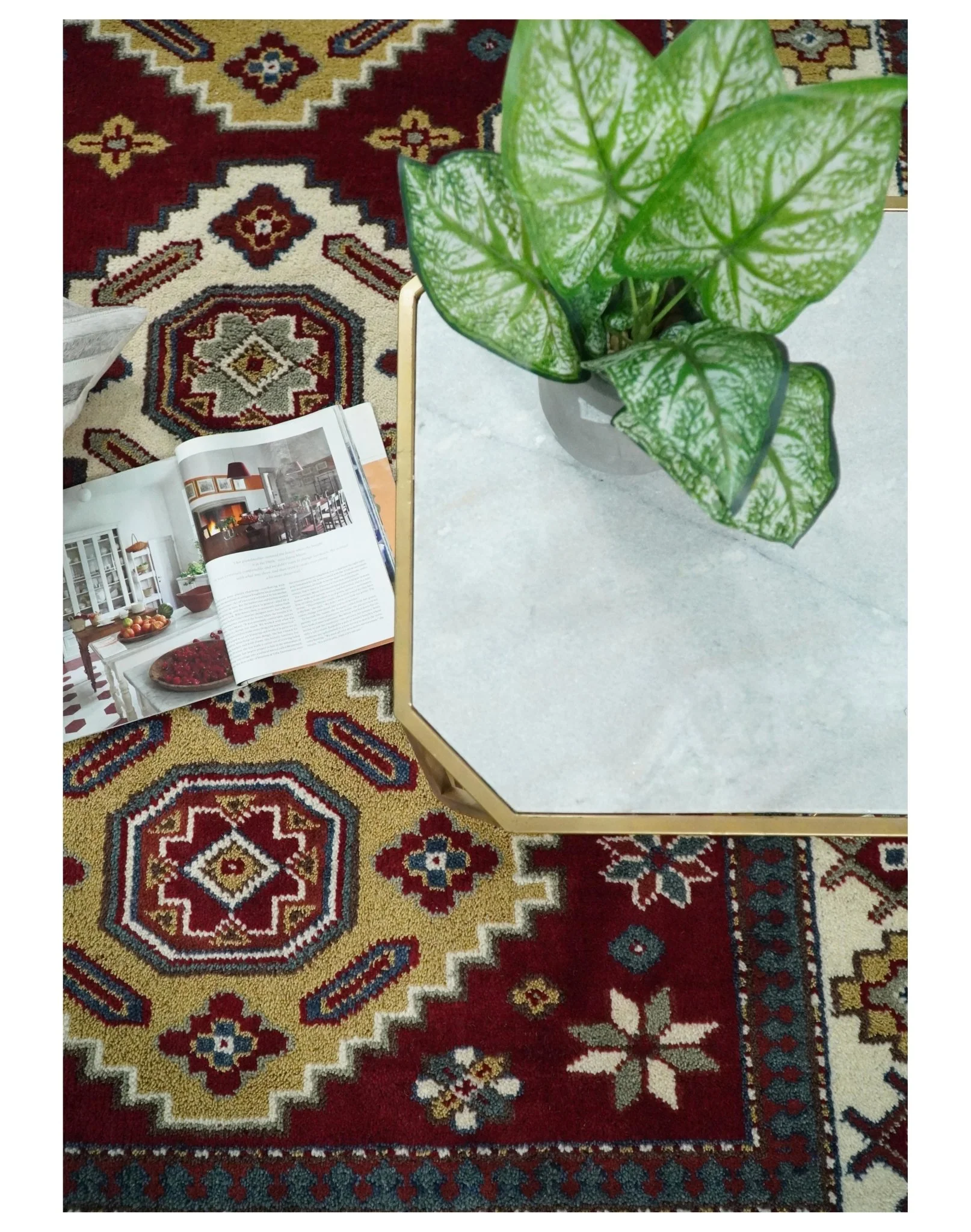 6x8 Hand Knotted Antique Kazak Red and Ivory Traditional Tribal Armenian Rug | KZA14 - Image 5