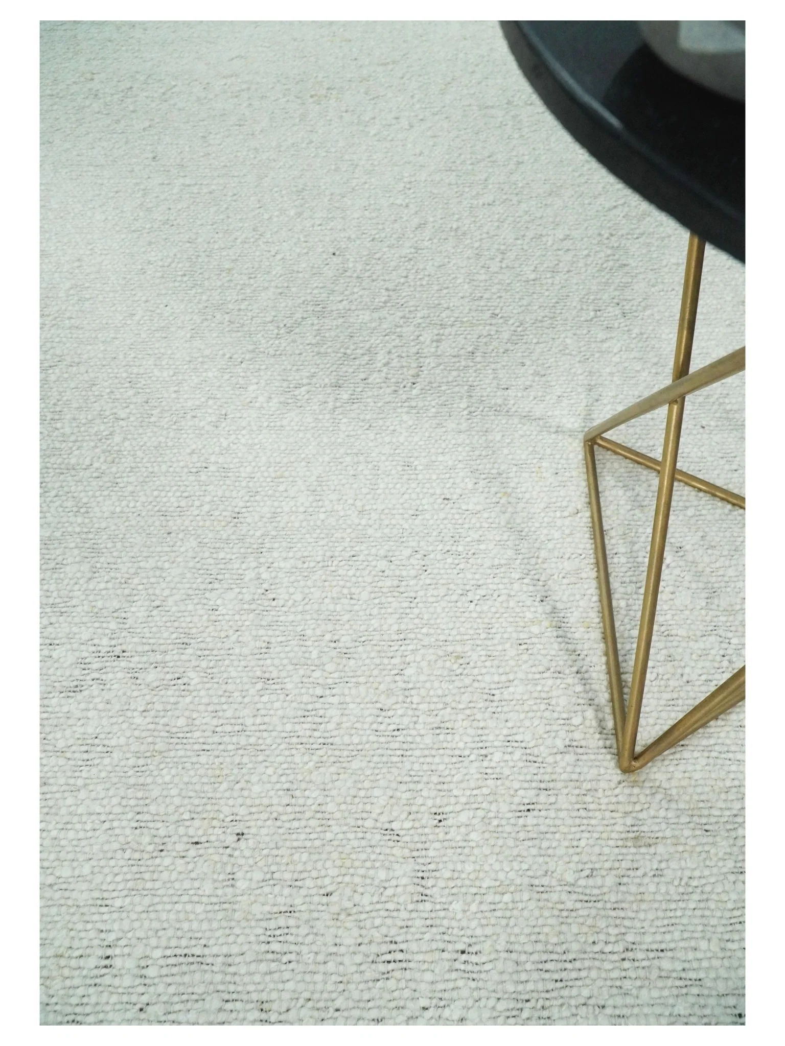 5x8, 6x9 and 8x10 Chunky Soft Flatweave Solid White Handwoven Area Rug | BER3 - Image 3