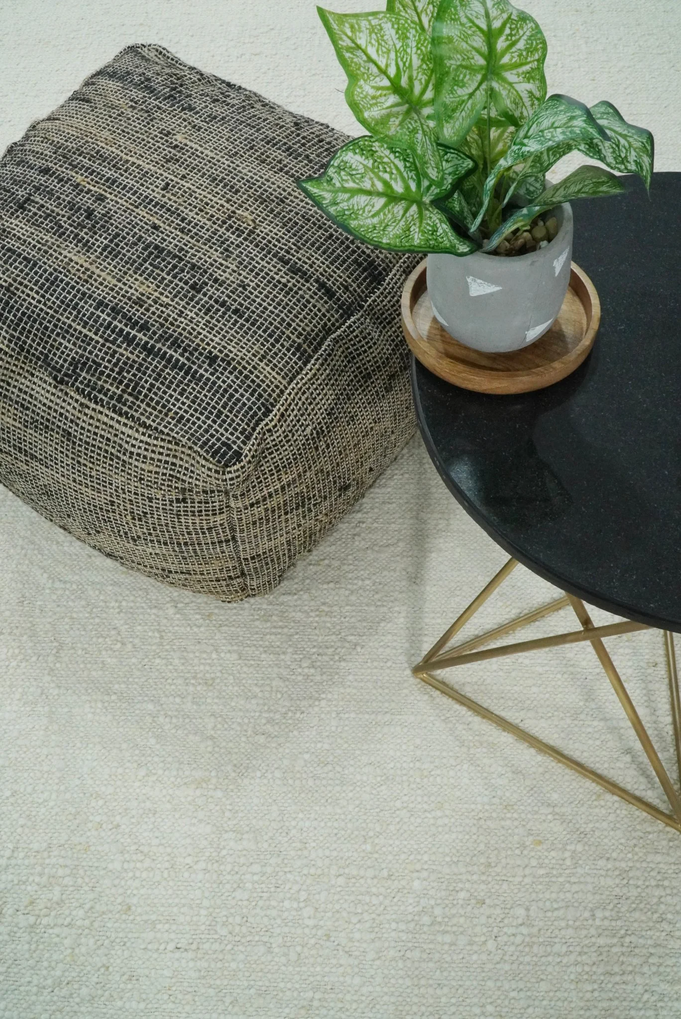 5x8, 6x9 and 8x10 Chunky Soft Flatweave Solid White Handwoven Area Rug | BER3 - Image 4