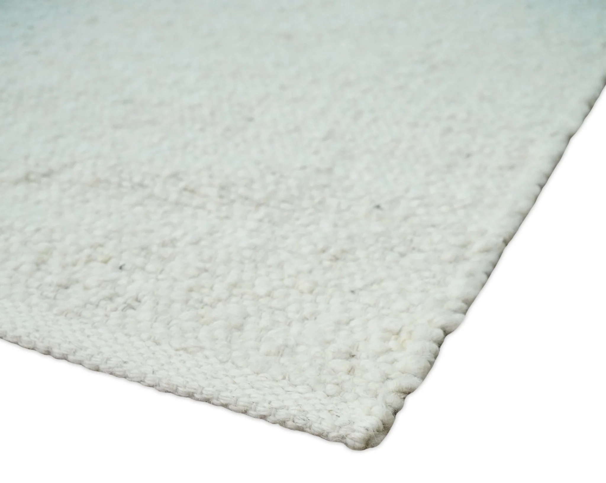 5x8, 6x9 and 8x10 Chunky Soft Flatweave Solid White Handwoven Area Rug | BER3 - Image 8