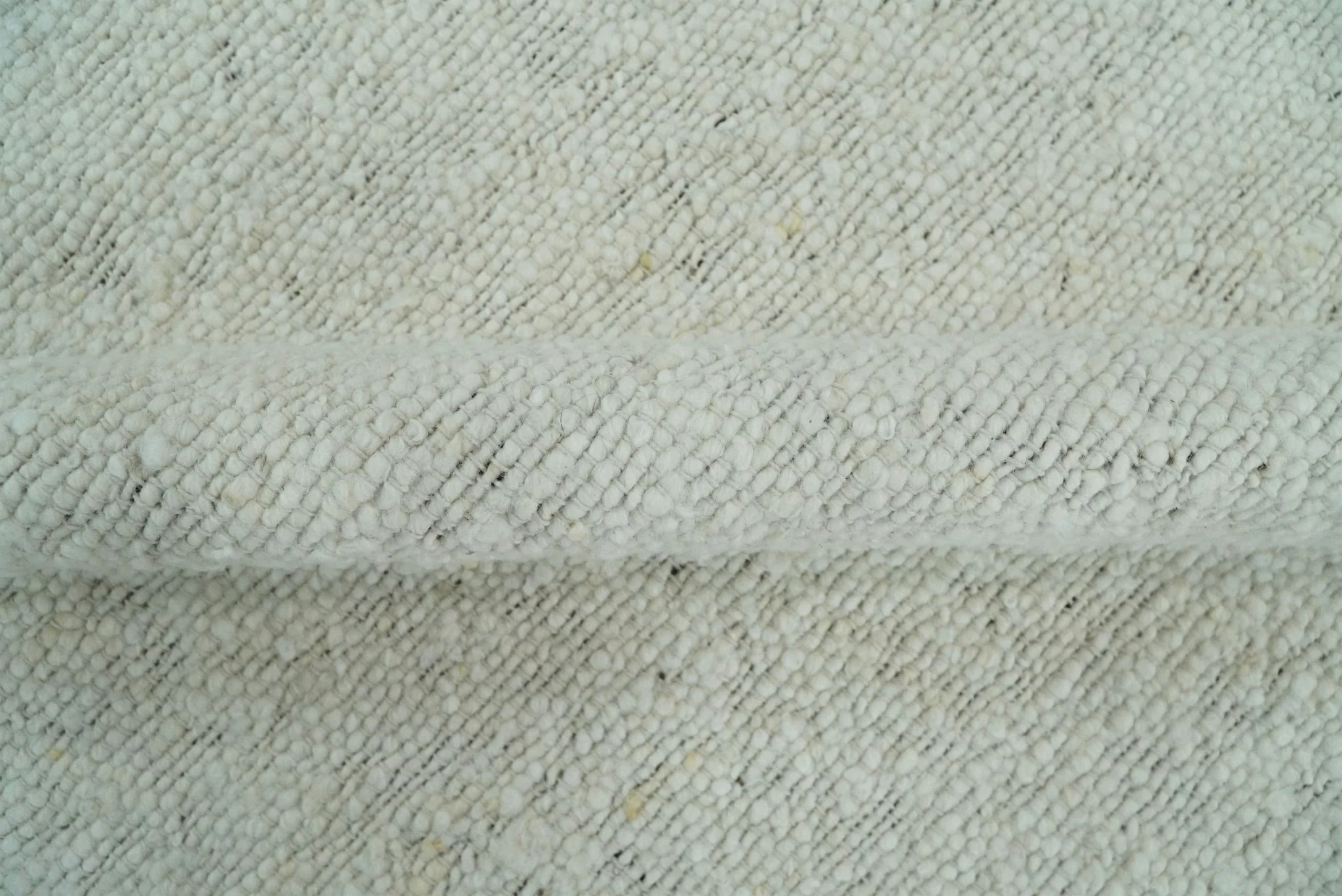 5x8, 6x9 and 8x10 Chunky Soft Flatweave Solid White Handwoven Area Rug | BER3 - Image 9