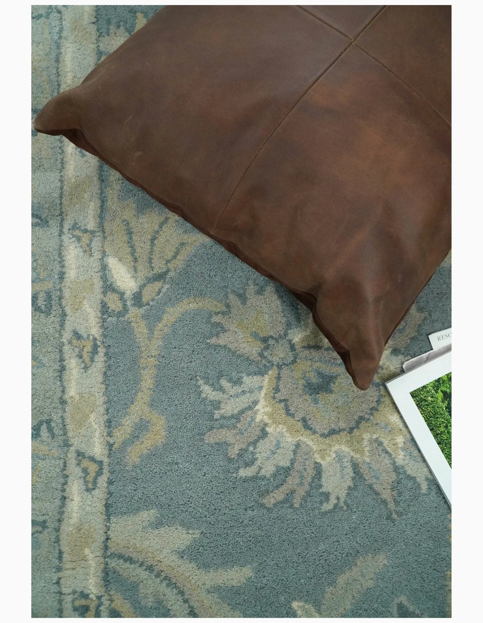 5x8 and 9x12 Handmade Classic Vintage Design Blue and Silver Wool Area Rug | TRDCP12158 - Image 8