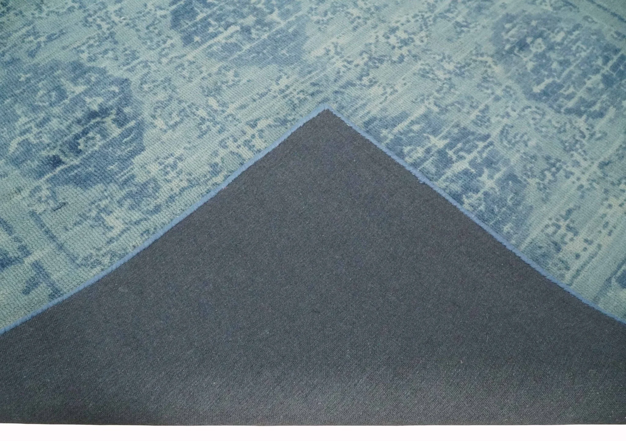 5x8 Ivory and Blue Traditional Ikat design Hand Tufted Wool Area Rug - Image 7