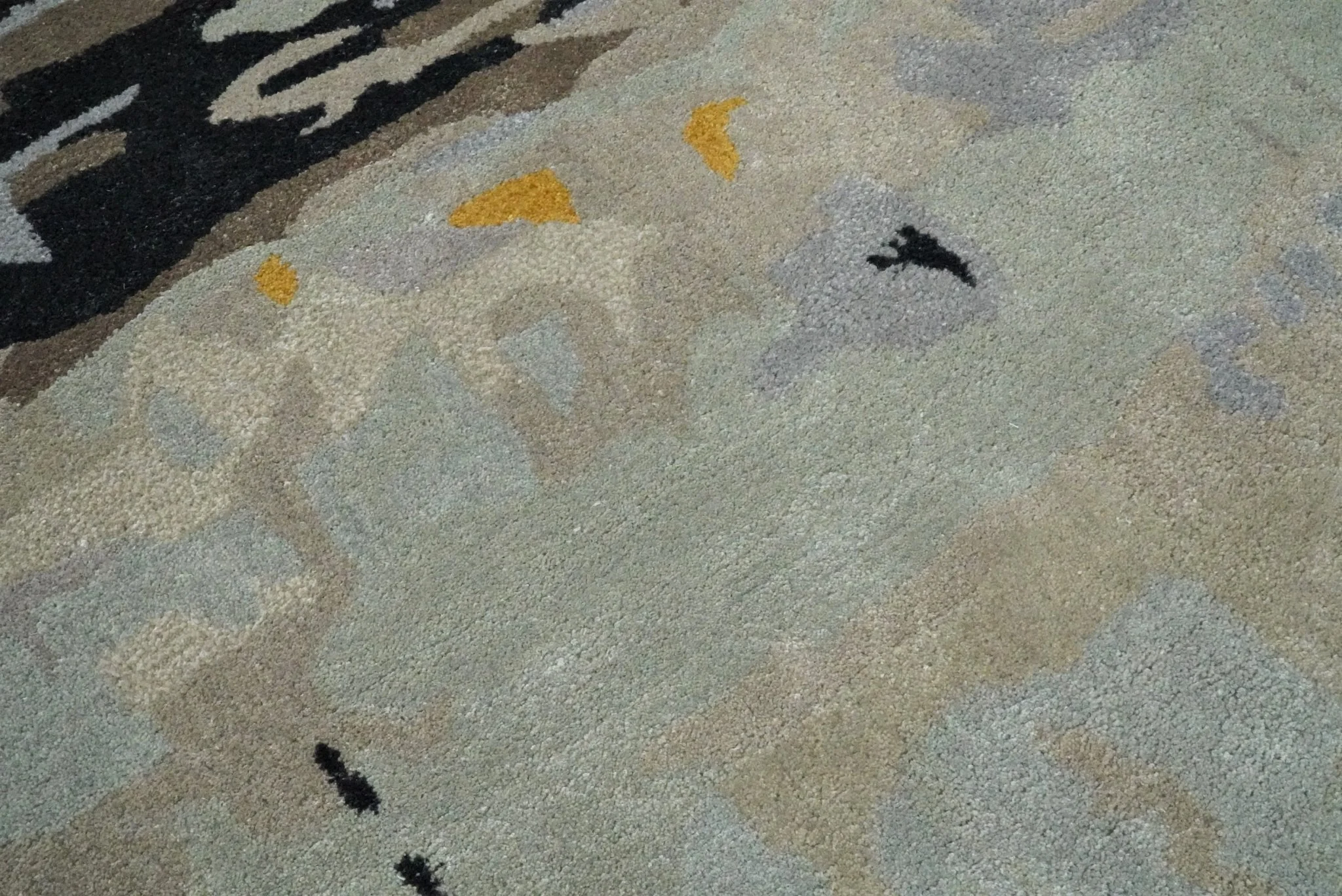 5x8 Blue and Silver Abstract Handmade Wool and Art Silk Area Rug - Image 2