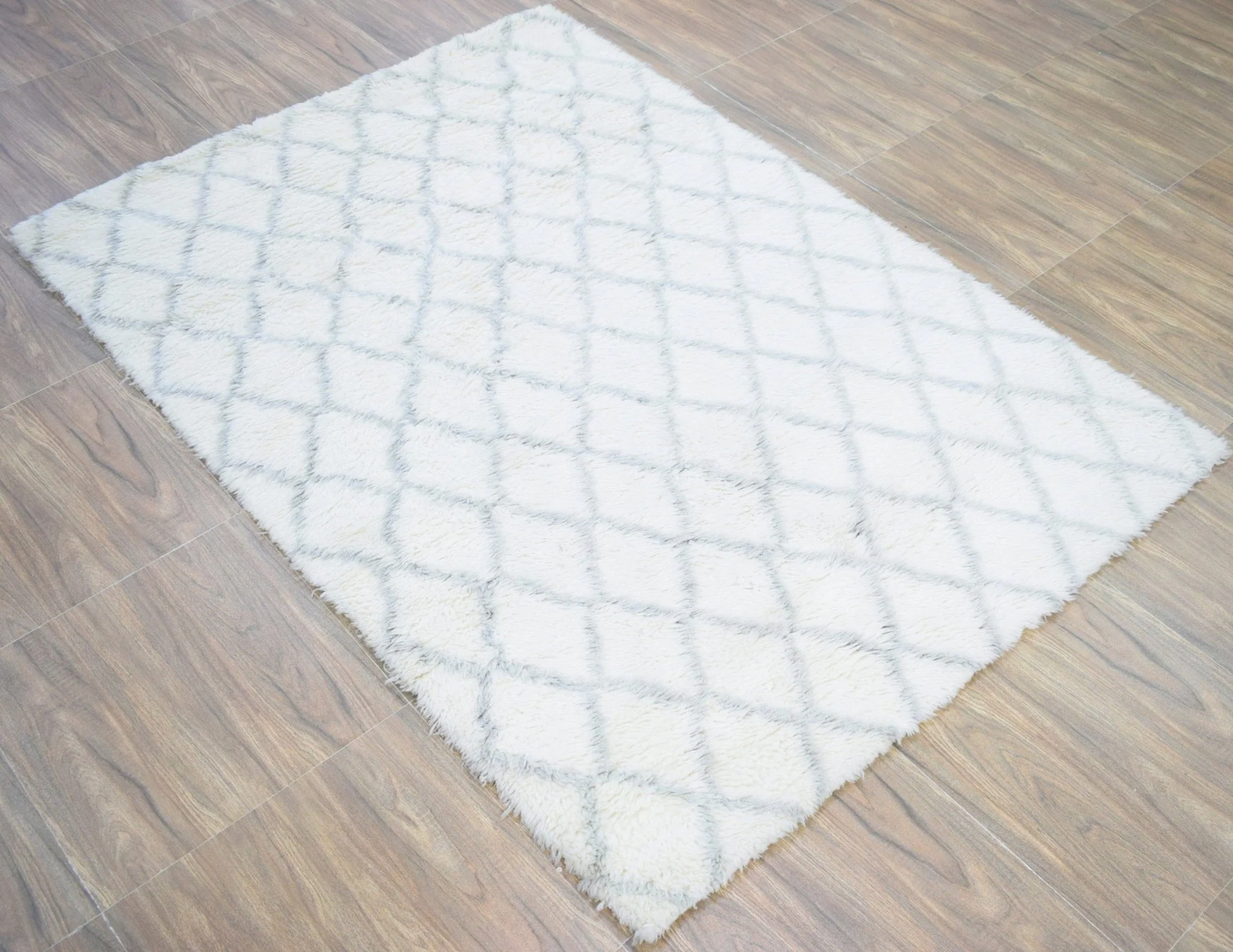 Ivory and Charcoal 4x6, 5x8 Rug Modern Handmade New Zealand Wool Area Rug  The Rug Decor |TRD1715 - Image 4