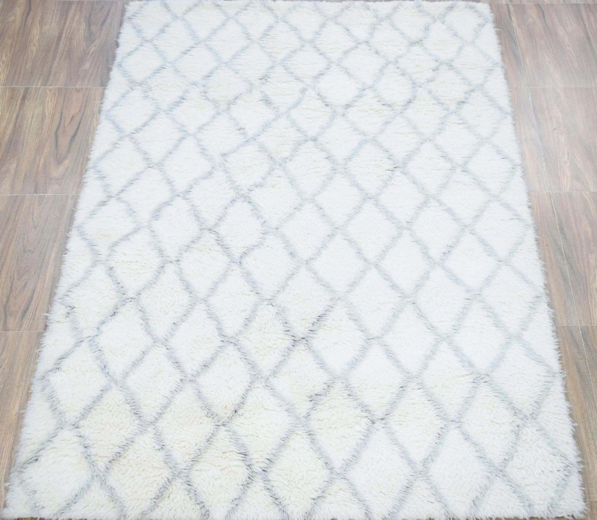 Ivory and Charcoal 4x6, 5x8 Rug Modern Handmade New Zealand Wool Area Rug  The Rug Decor |TRD1715 - Image 5