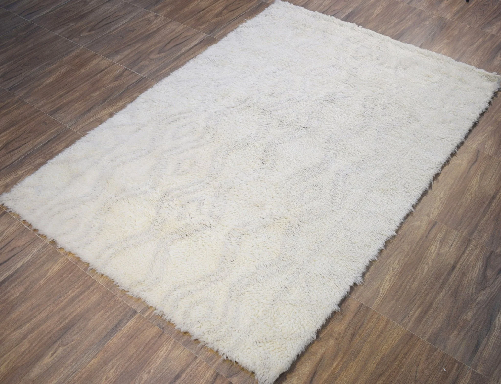 Silver and Charcoal 5X8 Rug Modern Handmade New Zealand Wool Area Rug  | TRD172158 - Image 3