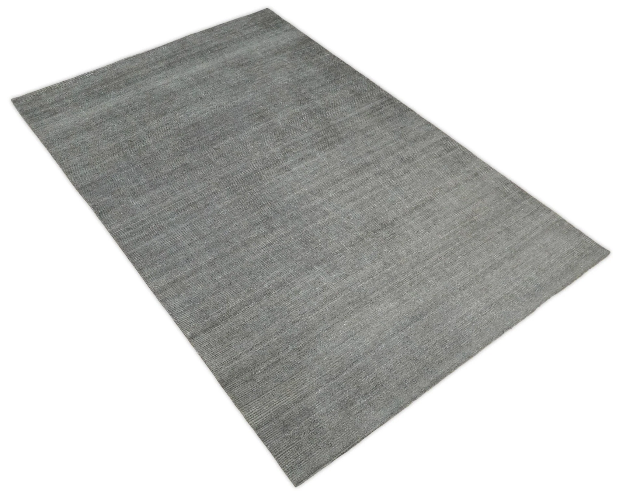 5x8 Solid Gray Rug made with wool and viscose blend | TRD178A - Image 10