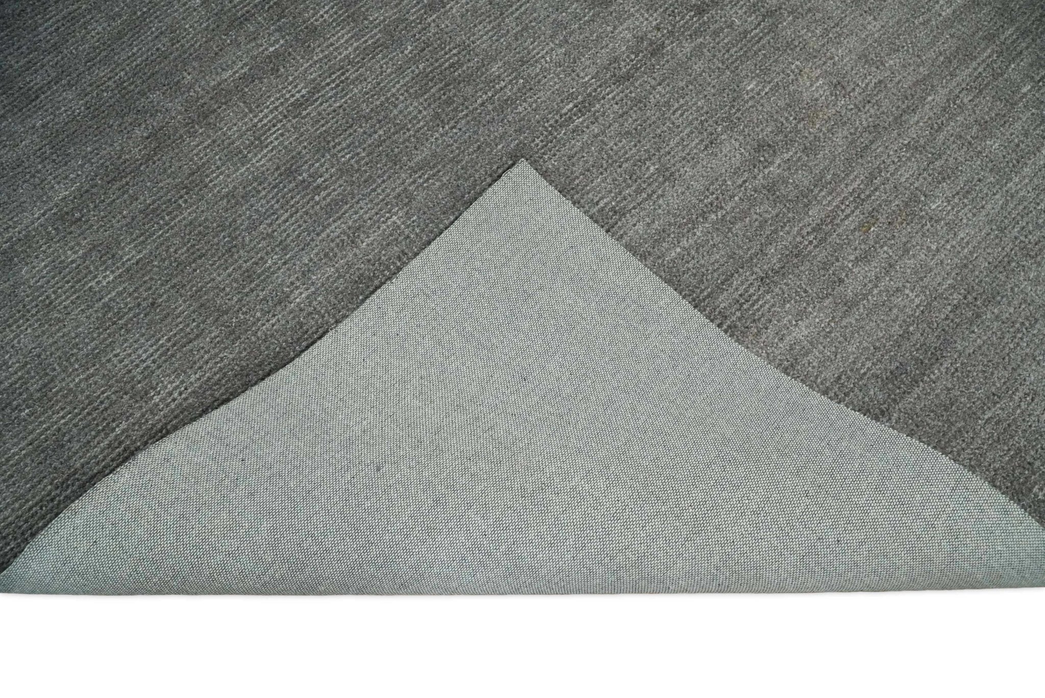 5x8 Solid Gray Rug made with wool and viscose blend | TRD178A - Image 12