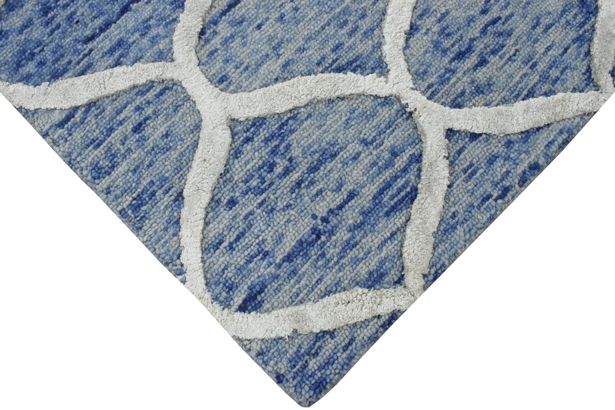 5x8 Modern Blue Handmade Area Rug - Image 5