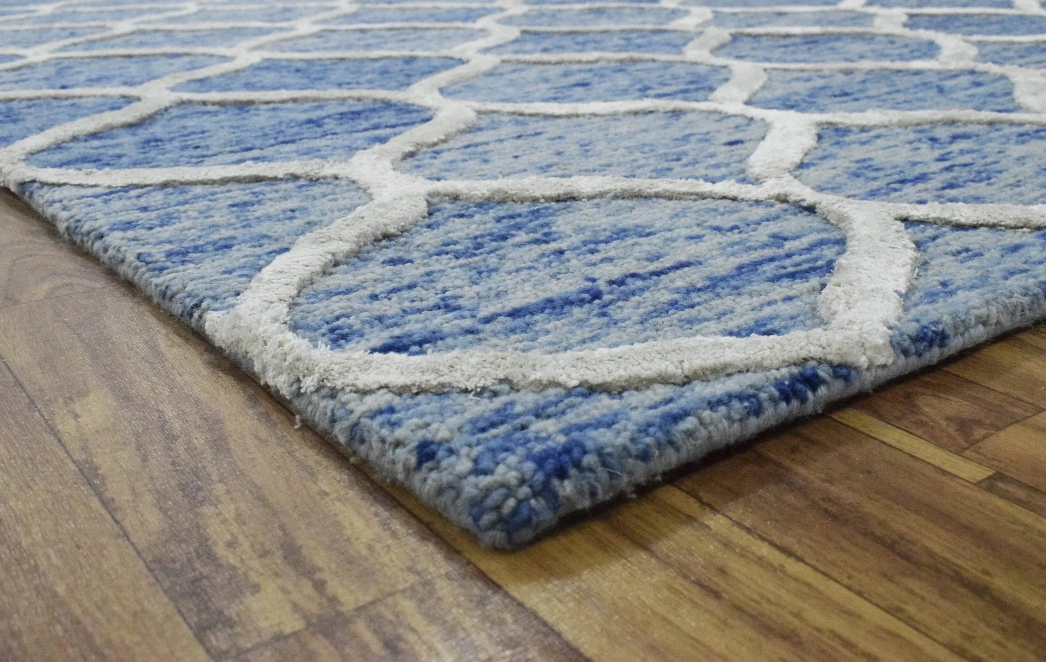 5x8 Modern Blue Handmade Area Rug - Image 6
