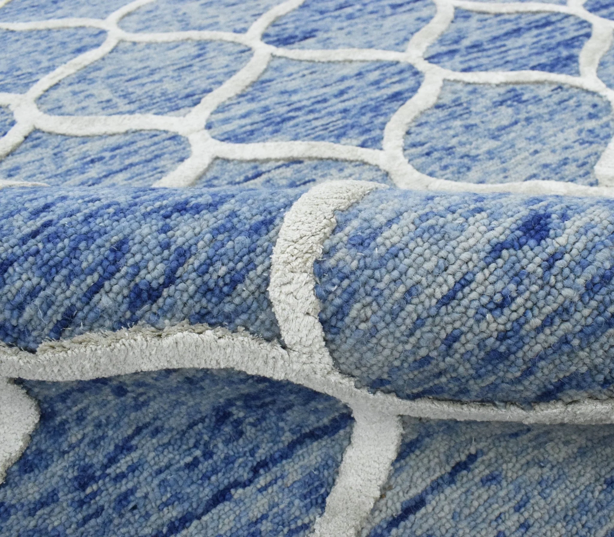 5x8 Modern Blue Handmade Area Rug - Image 8