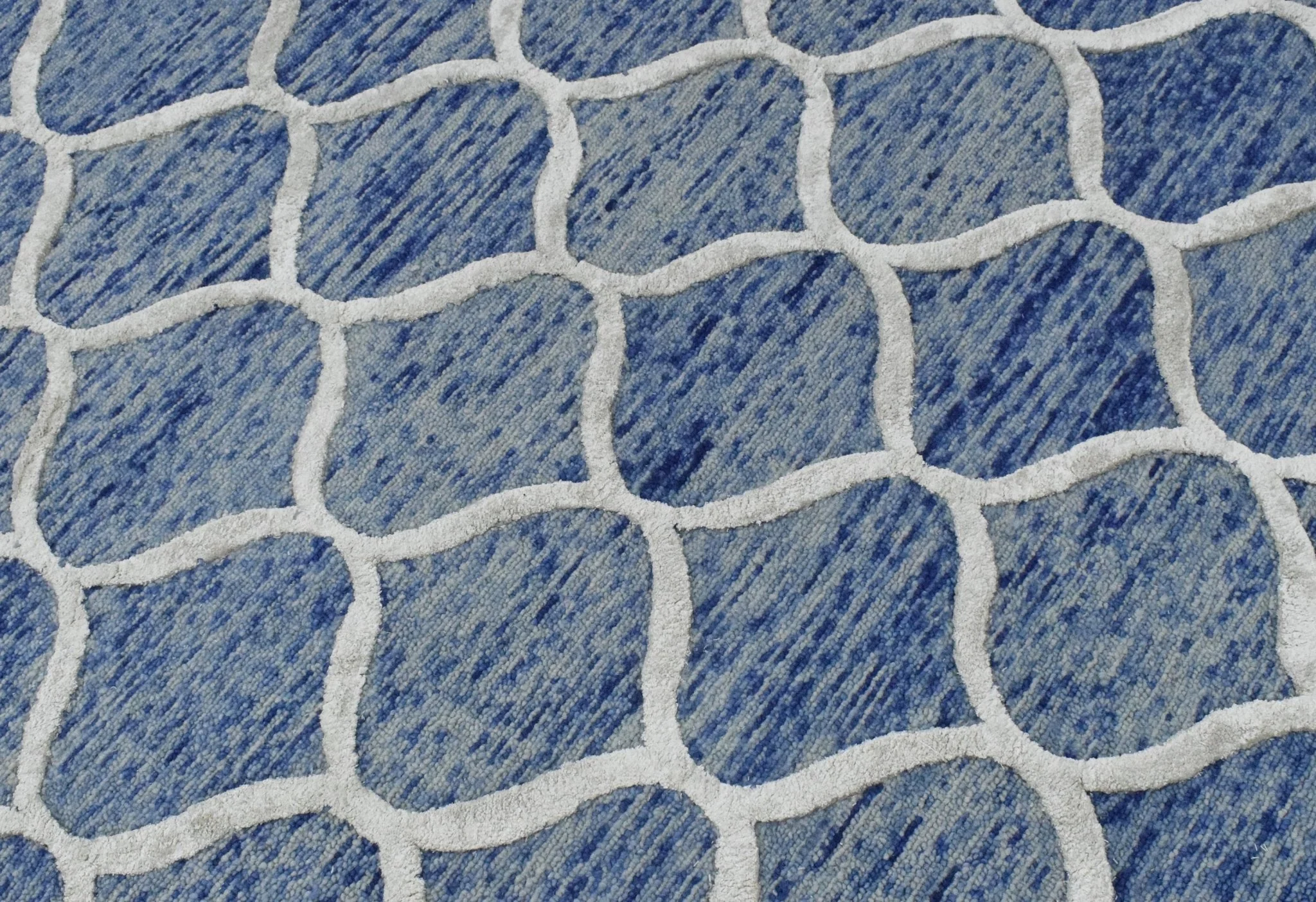 5x8 Modern Blue Handmade Area Rug - Image 9