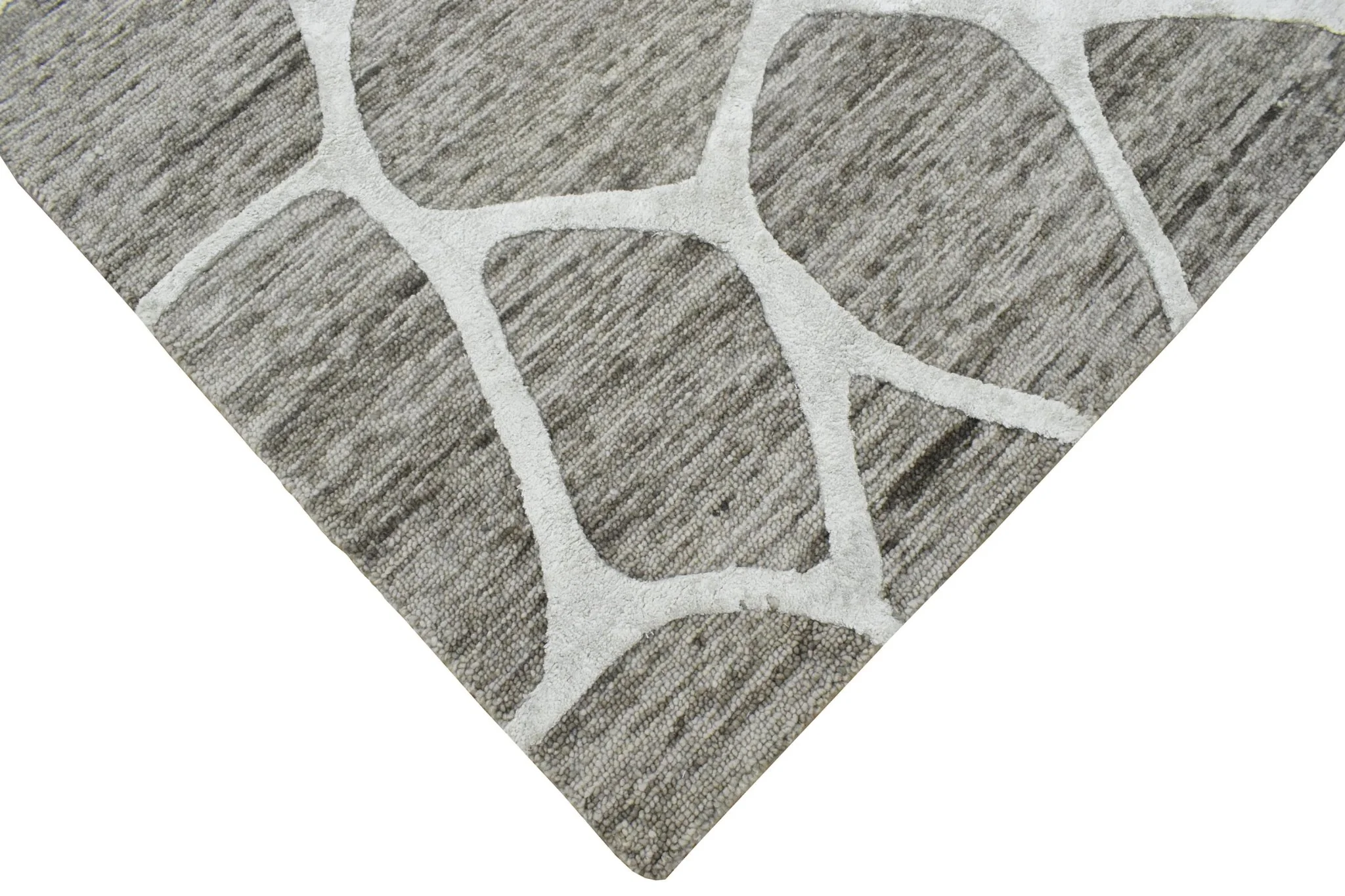 5x8 Handmade Geometrical Design Wool and Viscose Area Rug - Image 5