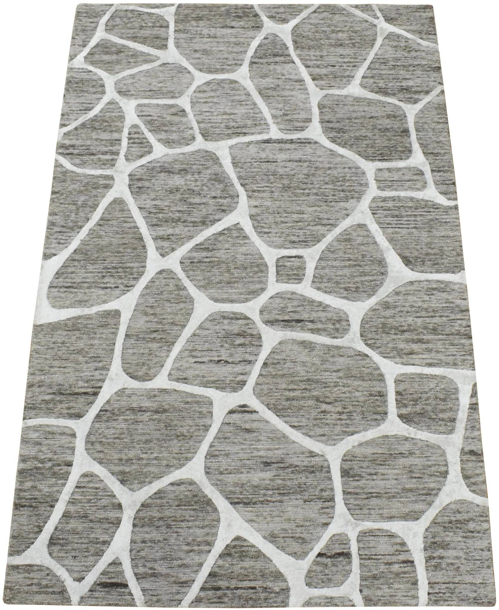 5x8 Handmade Geometrical Design Wool and Viscose Area Rug - Image 6