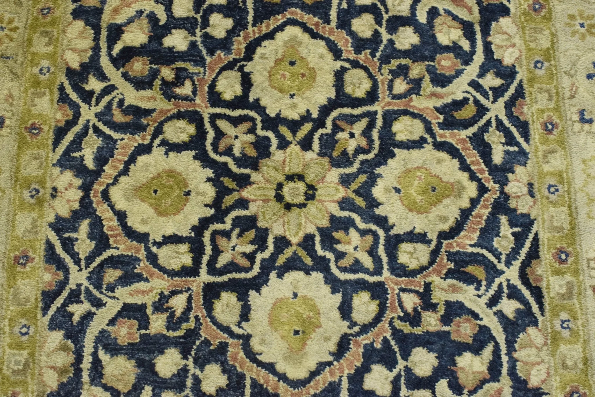 5x8 Blue and Camel Wool Area Rug | Handmade Area rug made with fine wool - Image 4