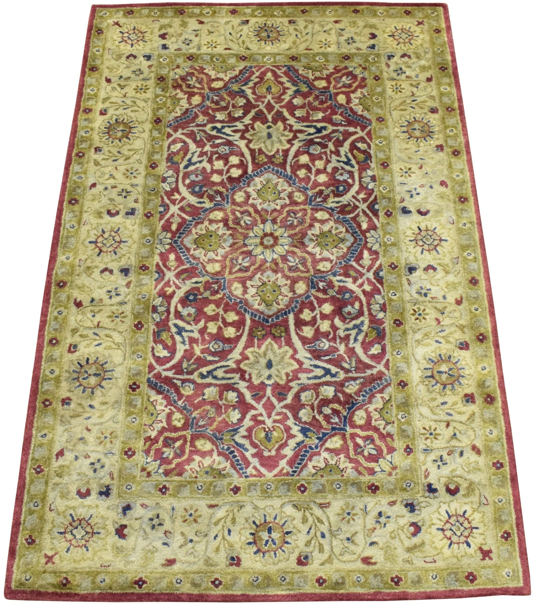 5x8 Red and Camel Handmade Classic Vintage Wool Area Rug - Image 4
