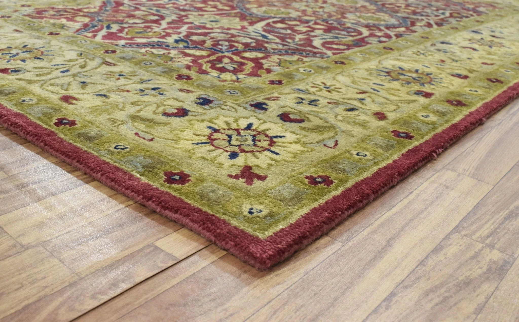 5x8 Red and Camel Handmade Classic Vintage Wool Area Rug - Image 6