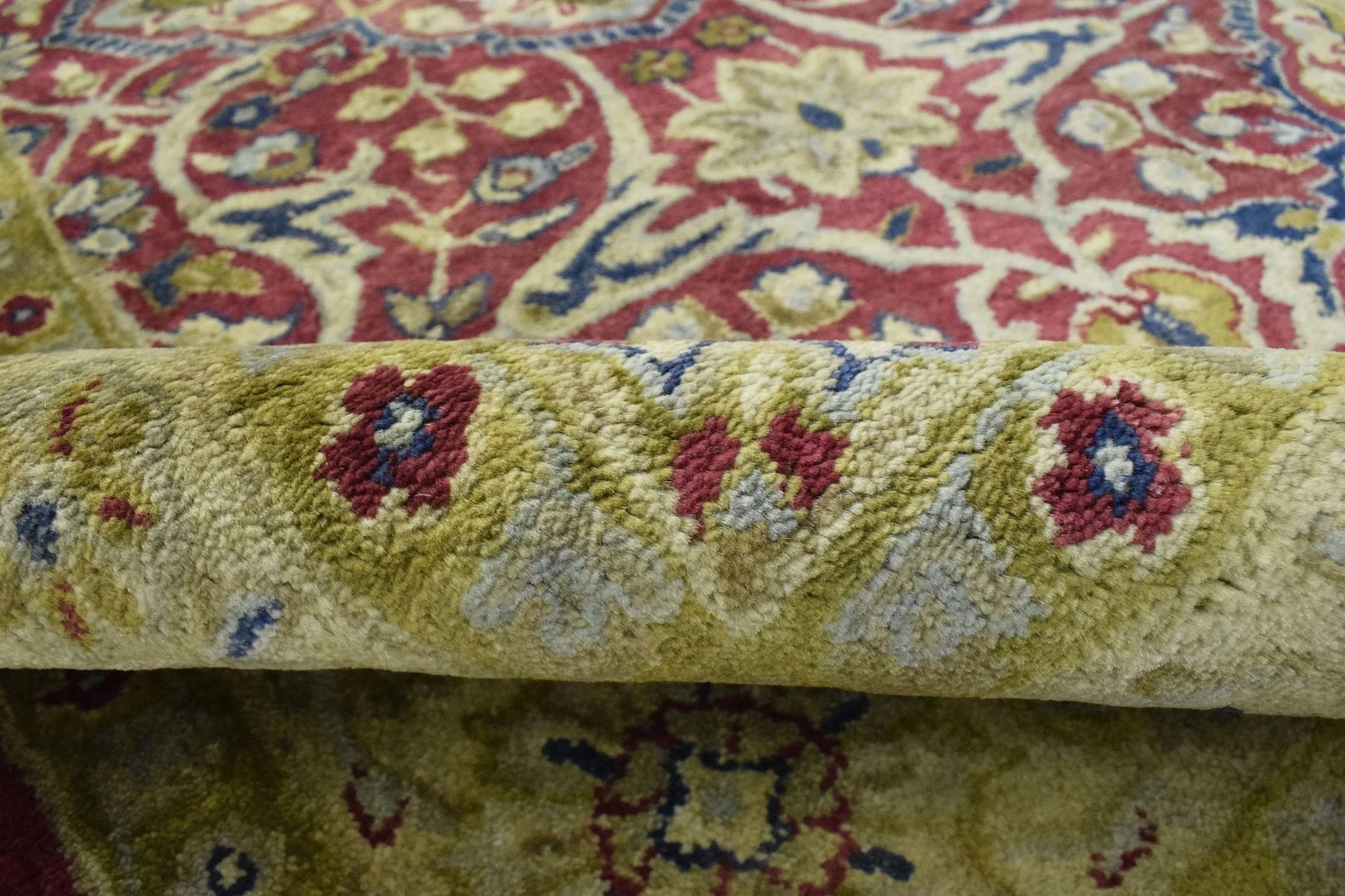 5x8 Red and Camel Handmade Classic Vintage Wool Area Rug - Image 9