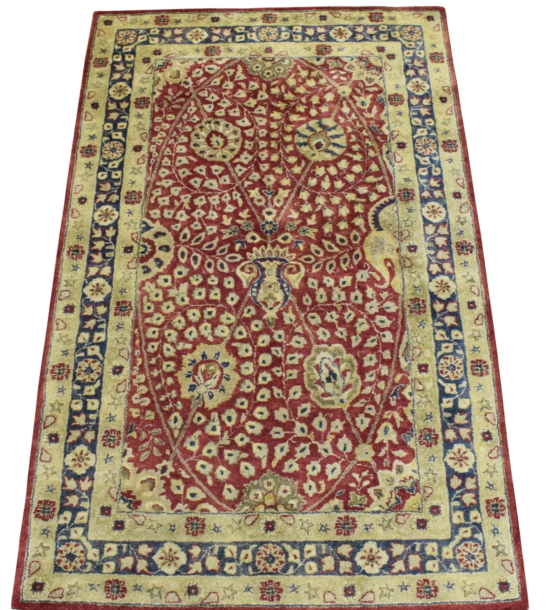 5x8 Red and Gold Handmade Classic Vintage Design Wool Area Rug - Image 5