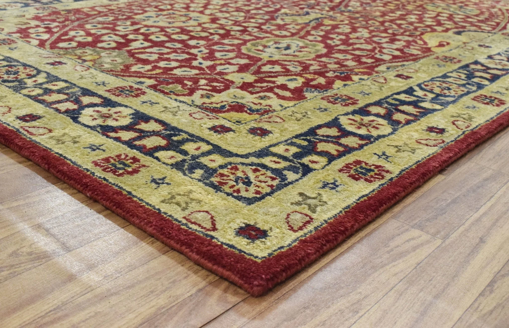 5x8 Red and Gold Handmade Classic Vintage Design Wool Area Rug - Image 7