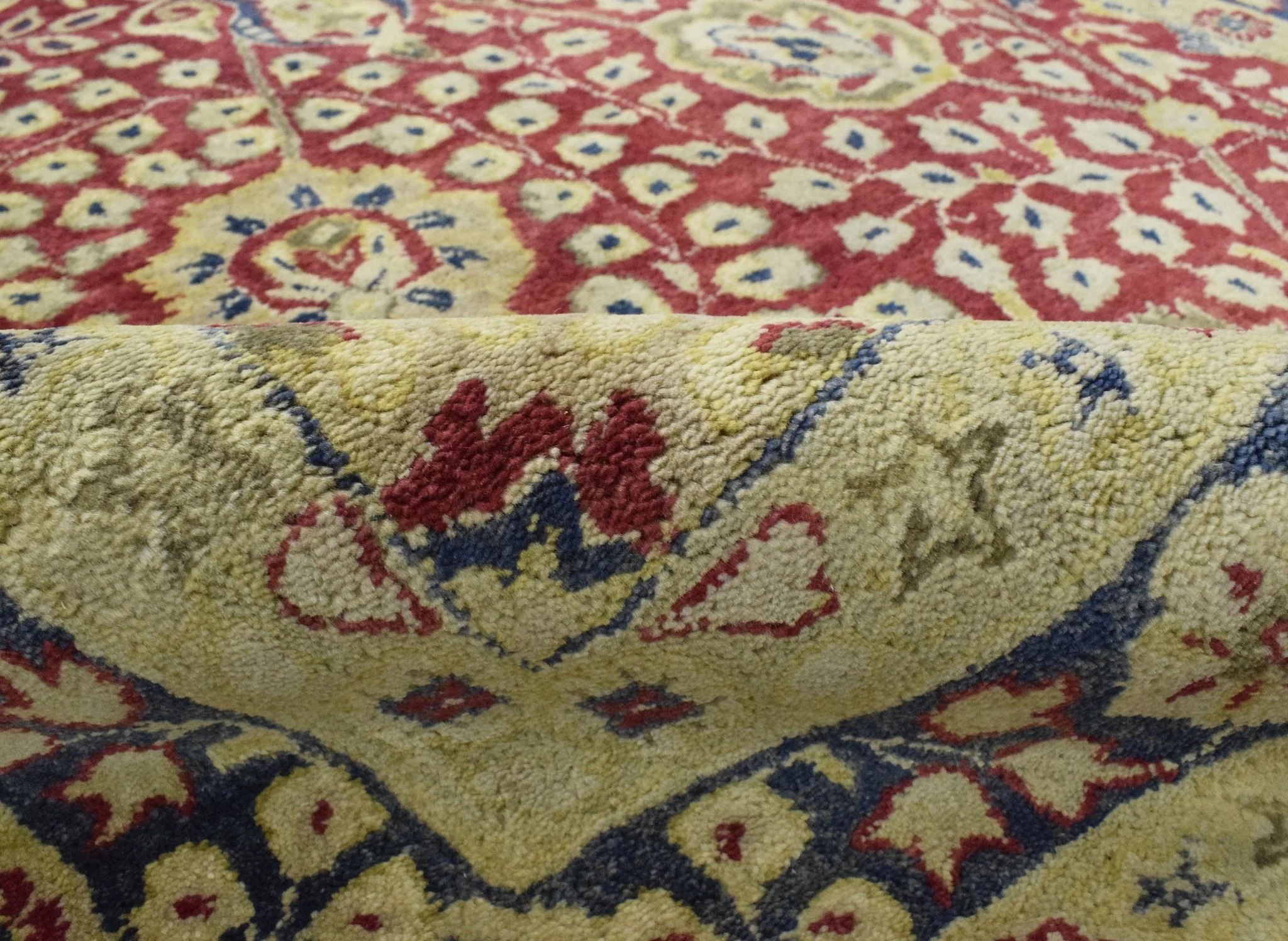 5x8 Red and Gold Handmade Classic Vintage Design Wool Area Rug - Image 9