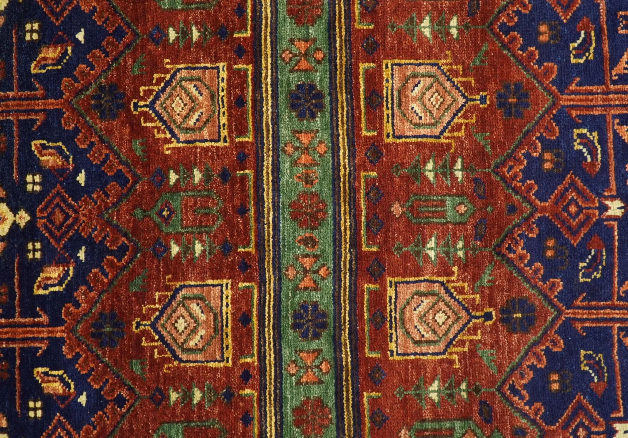 Wool Traditional Antique Style Wool Red and Blue Area Rug - Image 11