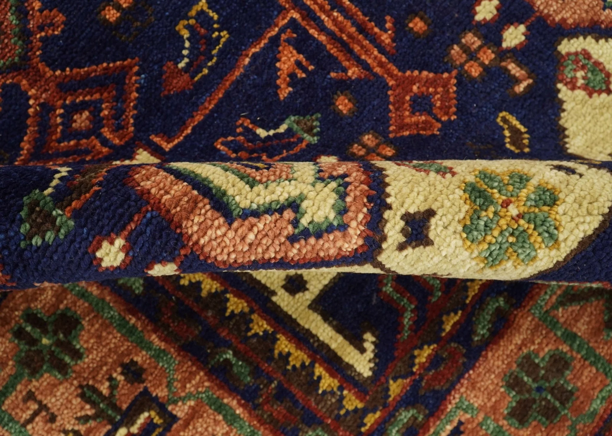 Wool Traditional Antique Style Wool Red and Blue Area Rug - Image 13