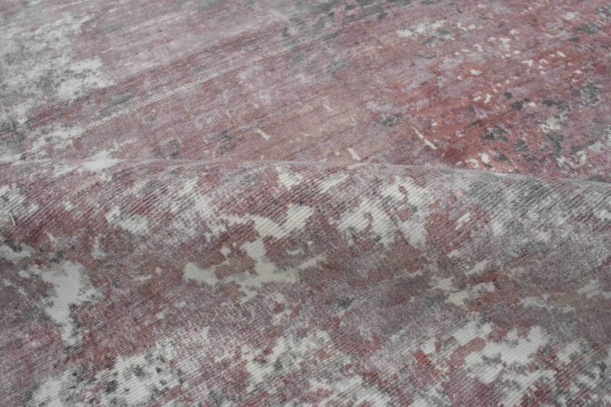 Handmade 6.6x8 Rug, Abstract Red and Gray Rug made with Viscose Art Silk | TRD0079AR668 - Image 7