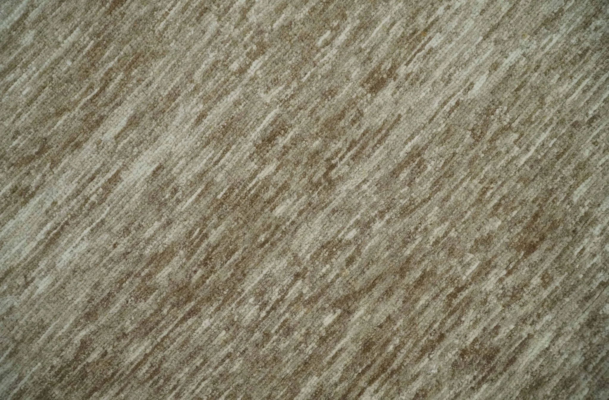 6x10 Hand Woven Natural Beige and Ivory Solid Wool area Rug | N352610 - Image 4