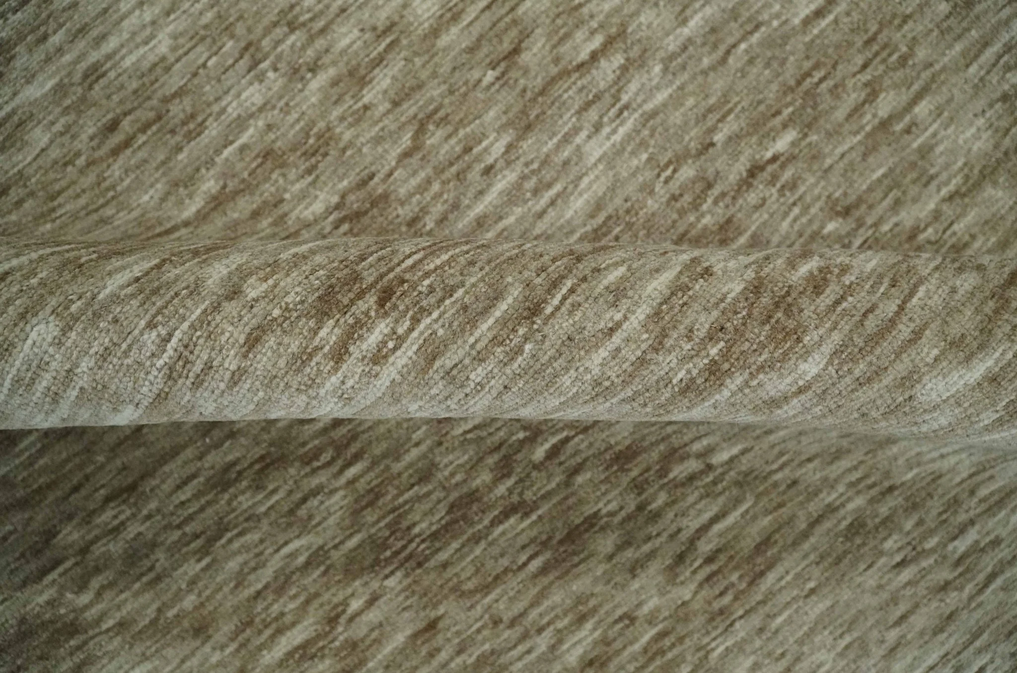 6x10 Hand Woven Natural Beige and Ivory Solid Wool area Rug | N352610 - Image 6