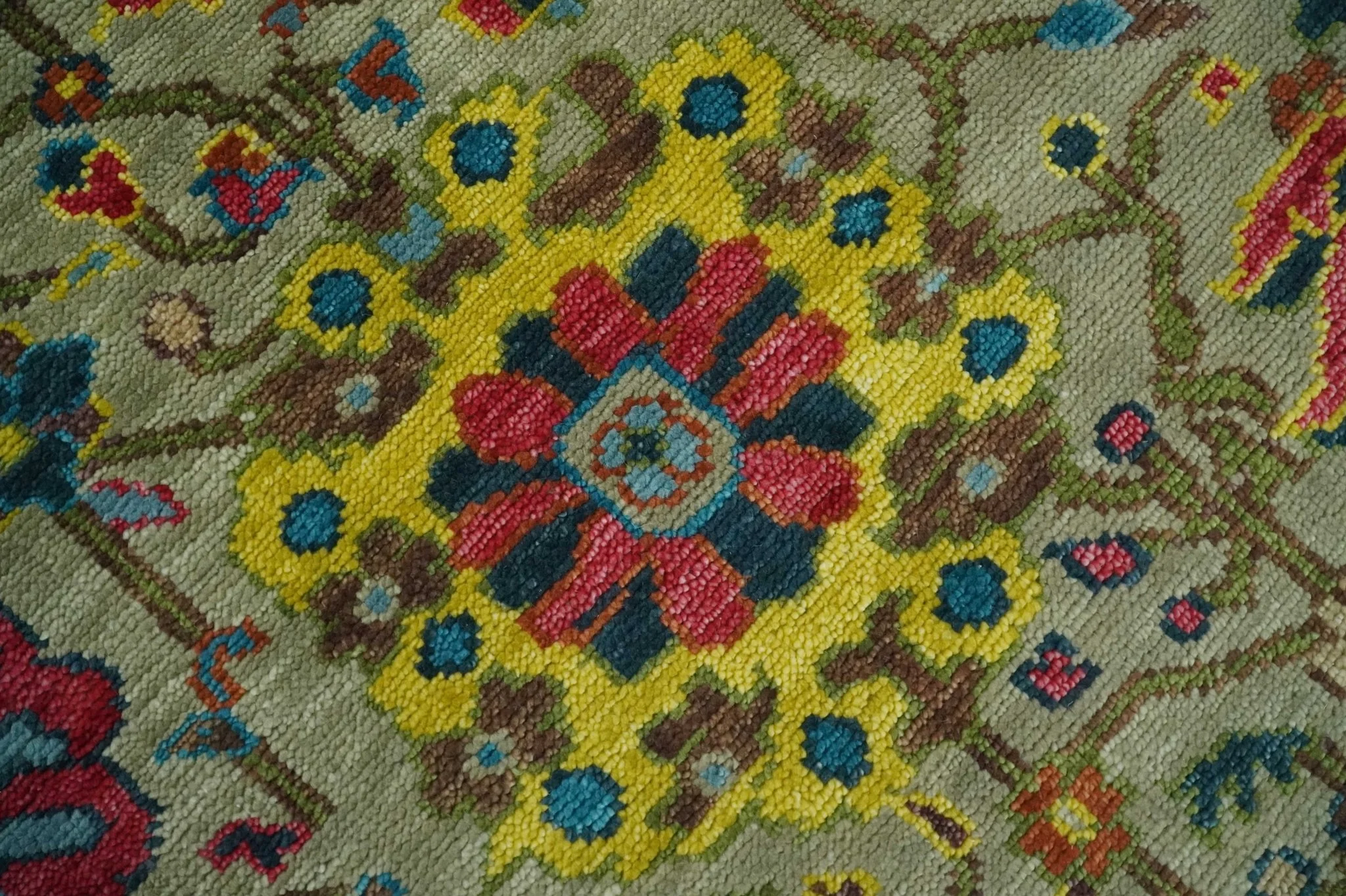 Colorful Oushak Rug Wool Traditional Hand knotted Custom Made wool Area Rug - Image 4