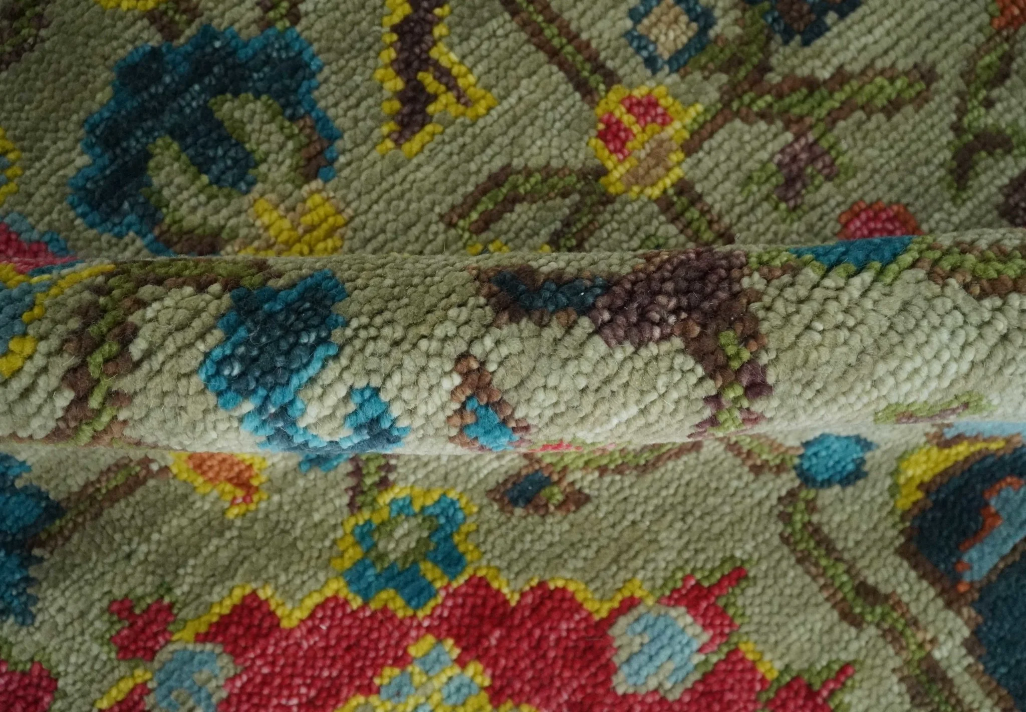 Colorful Oushak Rug Wool Traditional Hand knotted Custom Made wool Area Rug - Image 7