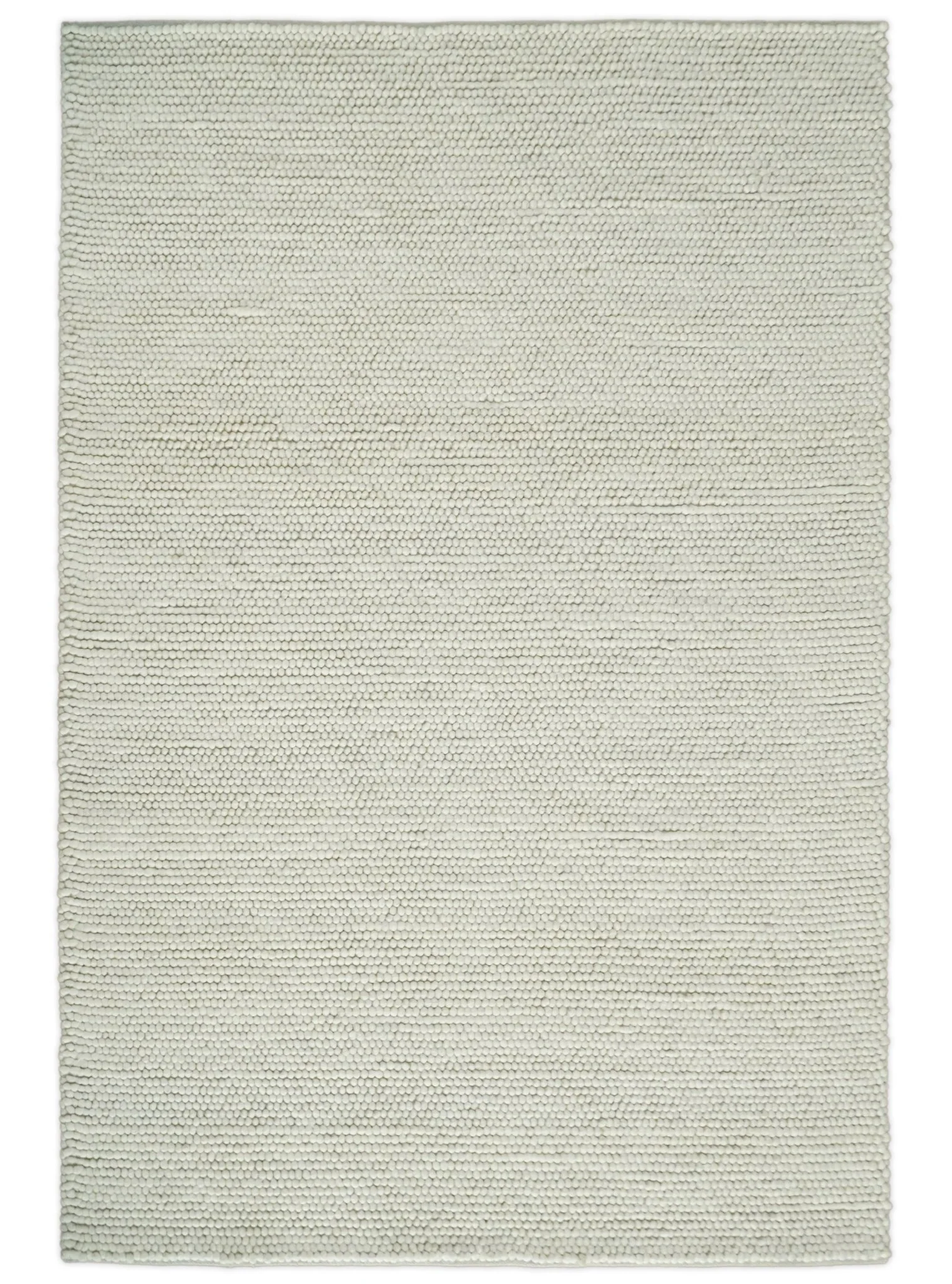 Solid Ivory Wool Felted Chunky Hand Woven Contemporary Area Rug - Image 5