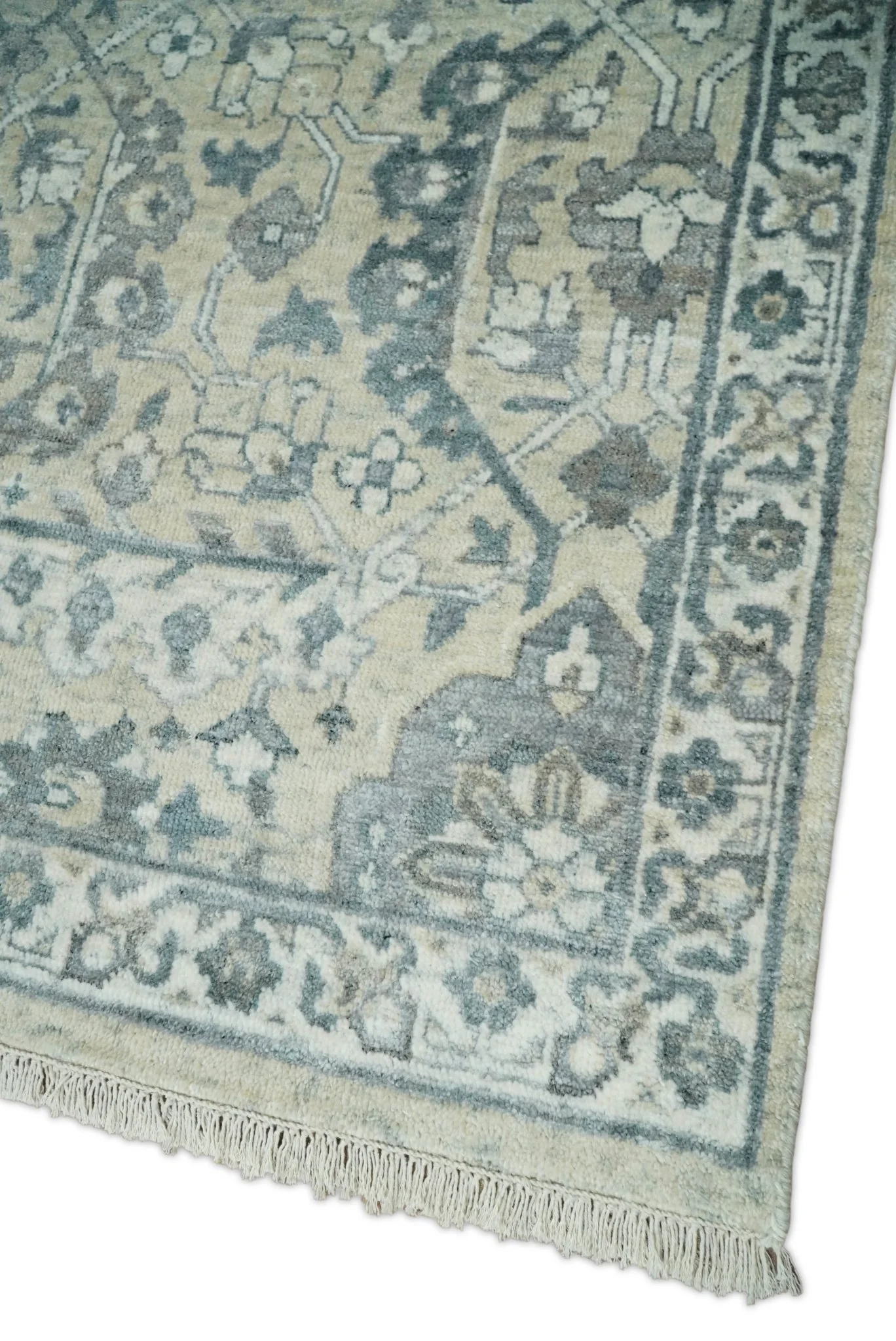 6x9 and 8x11 Beige and Gray Bamboo Silk and Wool Traditional Persian Antique Area Rug | TRDCP201 - Image 9