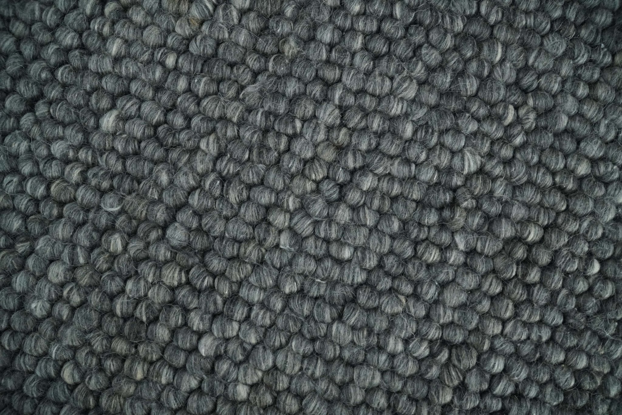 Solid Charcoal Gray Wool Blend Felted Chunky Hand Woven Area Rug - Image 8