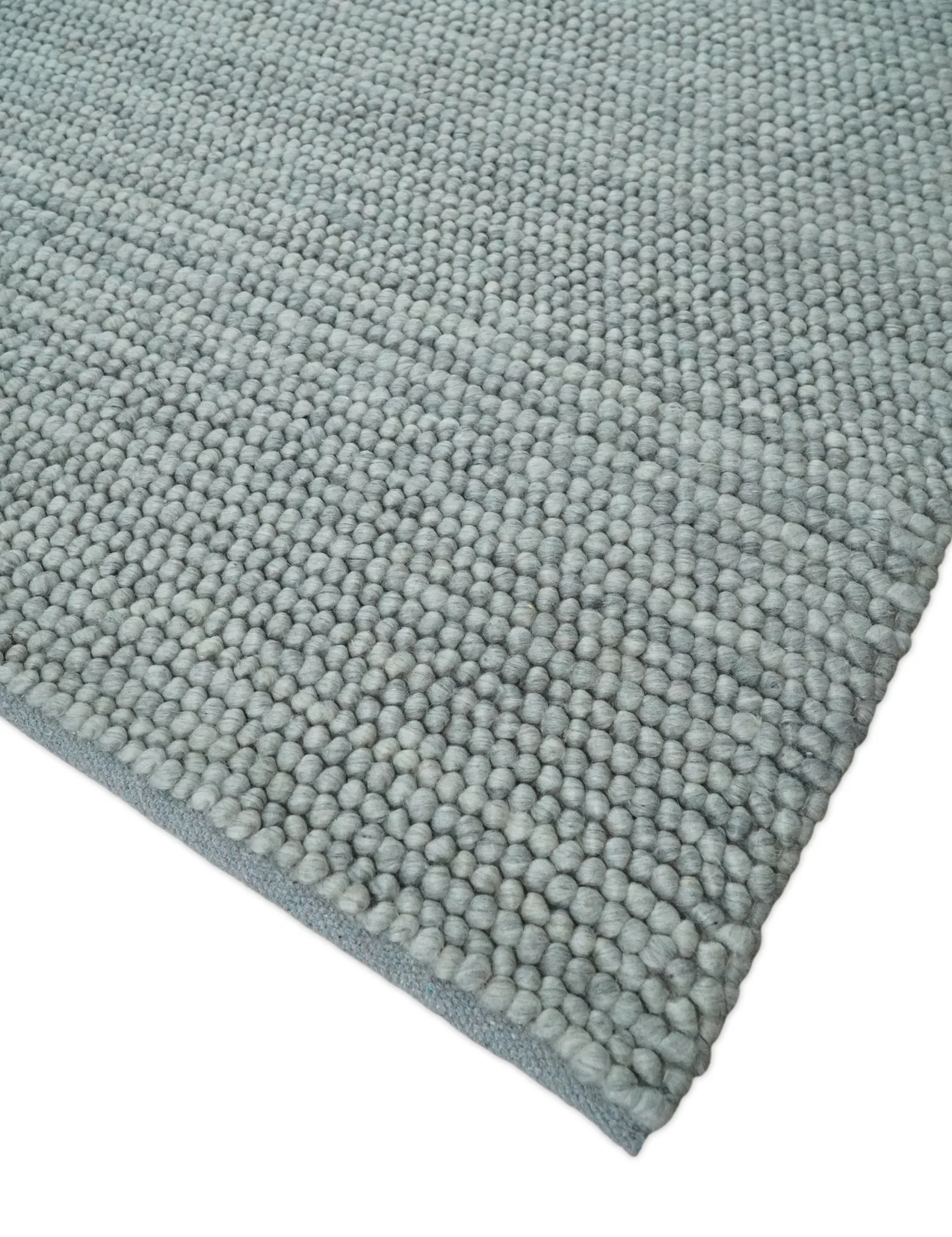 6x9 and 8x10 Solid Gray Wool Blend Felted Chunky Hand Woven Area Rug | DOV5 - Image 4